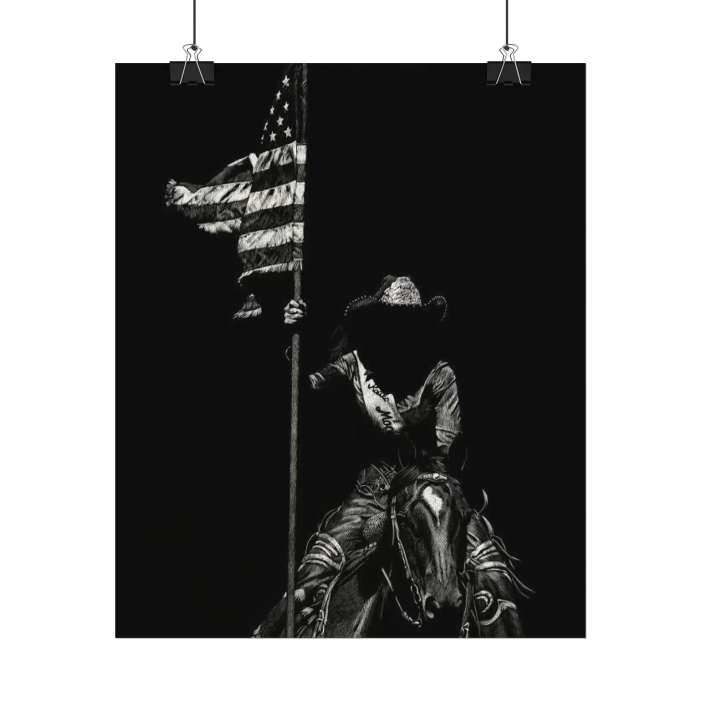 Star Spangled Elegance – Western Textured Watercolor Matte Posters