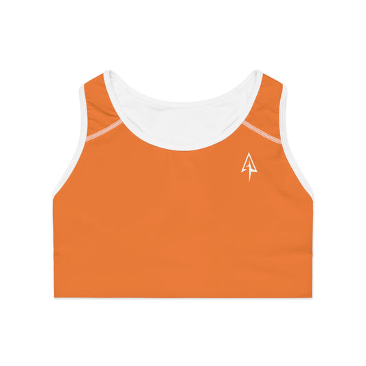 Arrow Ridge Sunset Orange Stylish Sports Bra for Active Women, Workout Top, Gym Essential, Fitness Apparel, Athleisure Wear, Yoga Gear