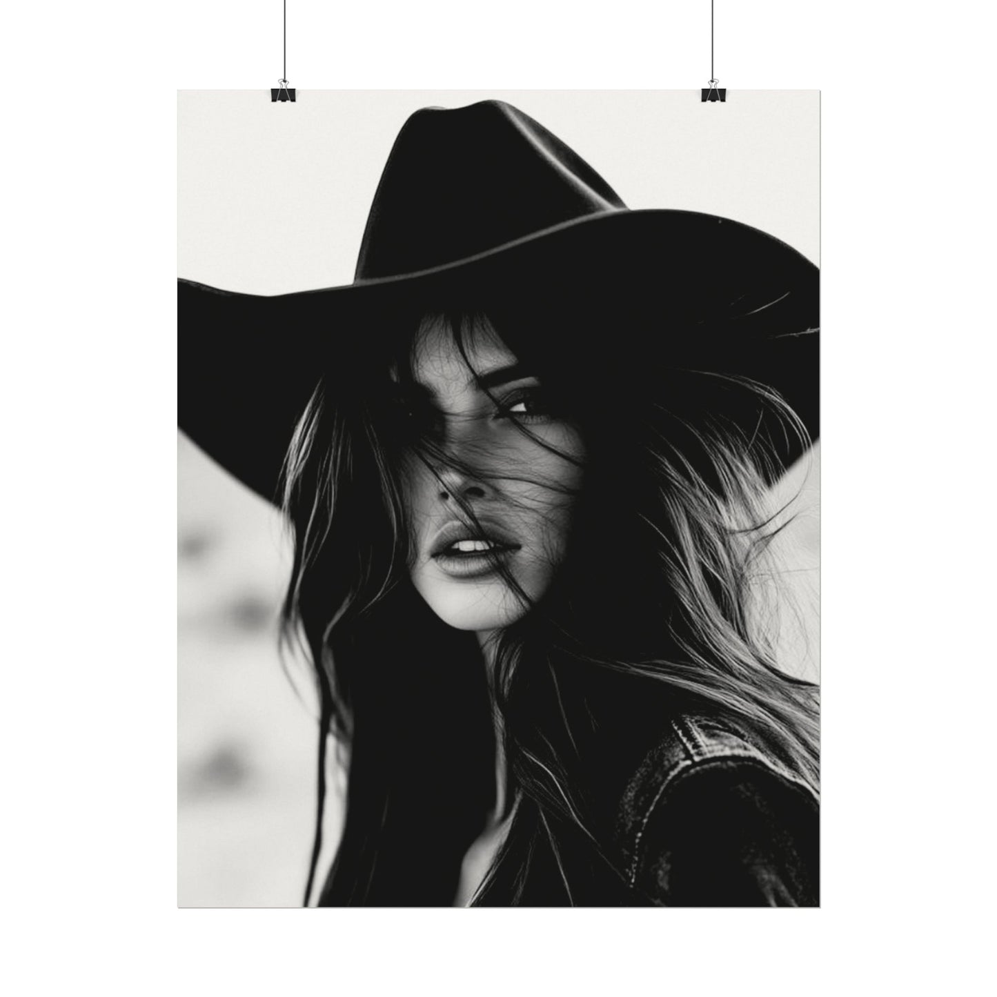 Smoldering Gaze – Western Textured Watercolor Matte Posters