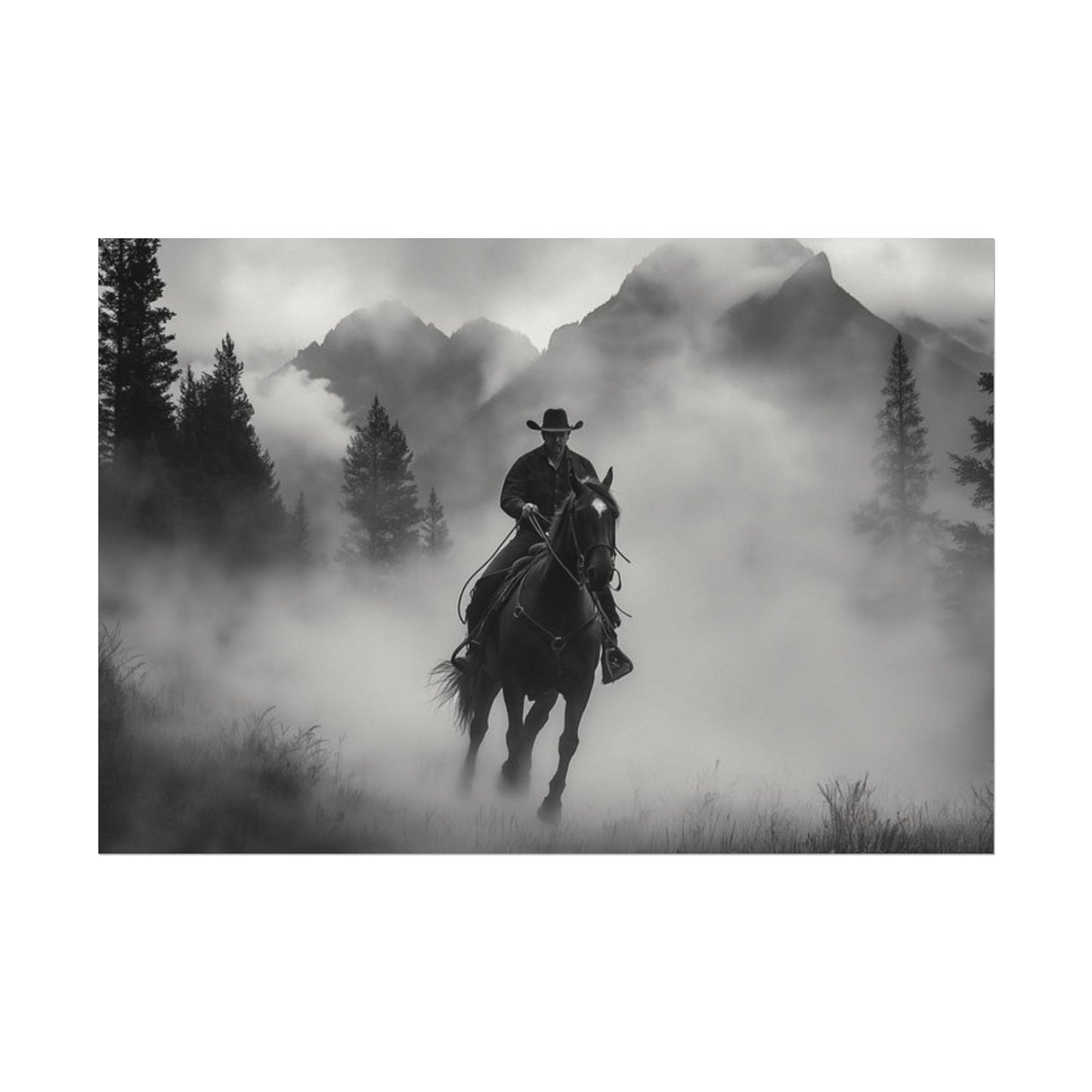 Storm Rider– Western Textured Watercolor Matte Posters