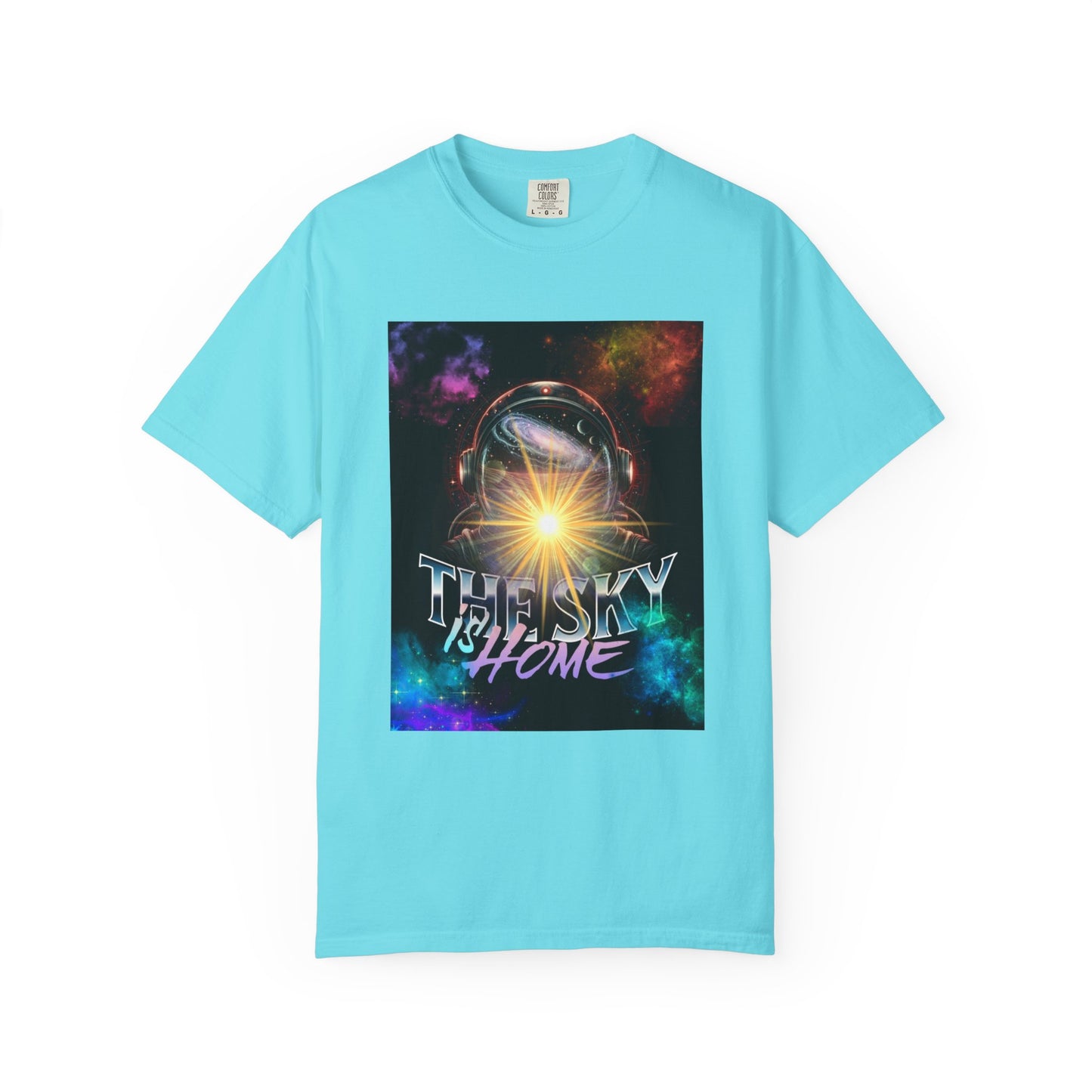 Cosmic Vibe T-Shirt: The Sky is Home Unisex Garment-Dyed Tee, Cute Graphic Shirt, Space Lover Gift, Casual Wear, Art Tee