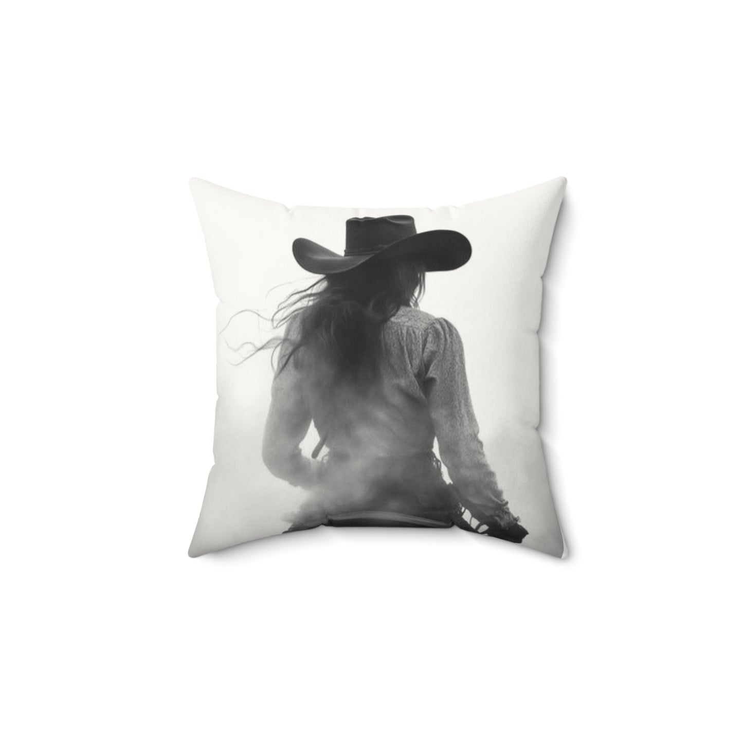 Cowgirl Faux Suede Pillow, Cozy Home Decor, Motivational Cushion, Bohemian Bedroom Accessory, Unique Gift Idea