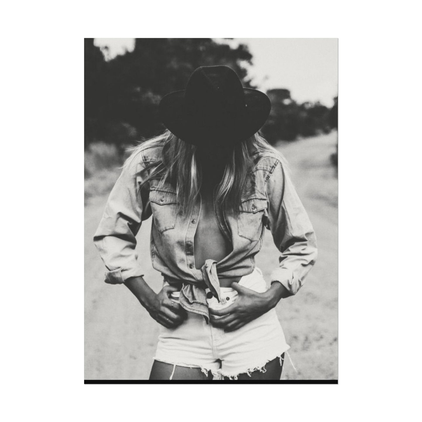 Denim Dreamer– Western Textured Watercolor Matte Posters