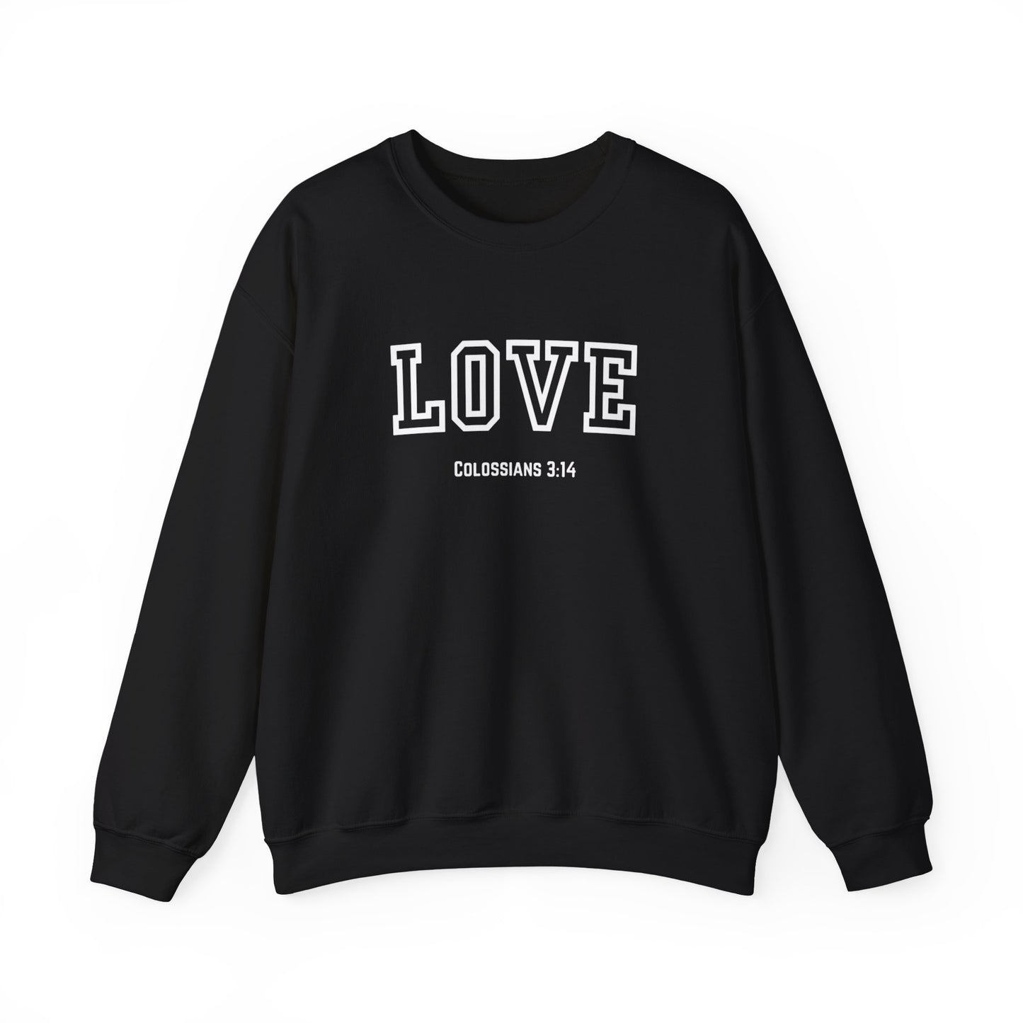 Love Crewneck Sweatshirt, Unisex Fashion, Comfortable Gift, Colossians 3:14 Design, Cozy Casual Wear, Perfect for Any Occasion