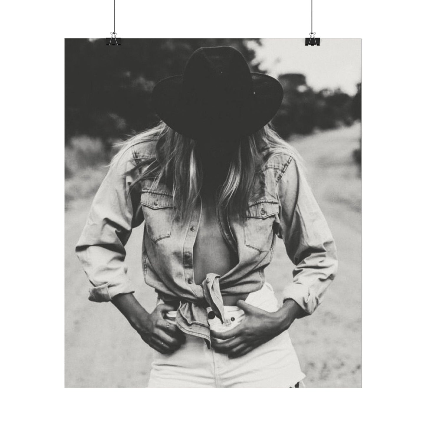 Denim Dreamer– Western Textured Watercolor Matte Posters