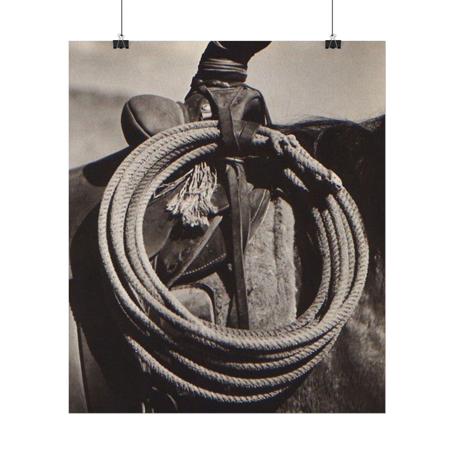 Rope & Leather – Western Textured Watercolor Matte Posters