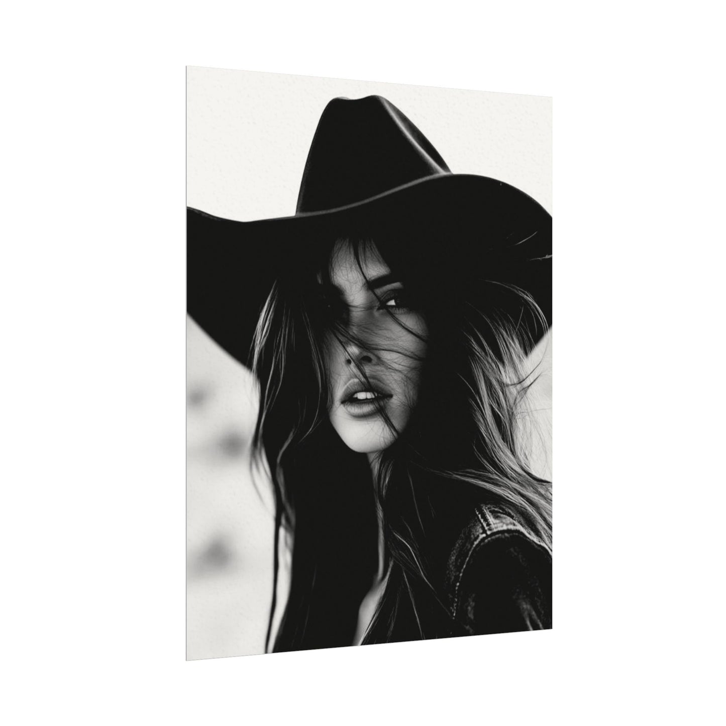 Smoldering Gaze – Western Textured Watercolor Matte Posters