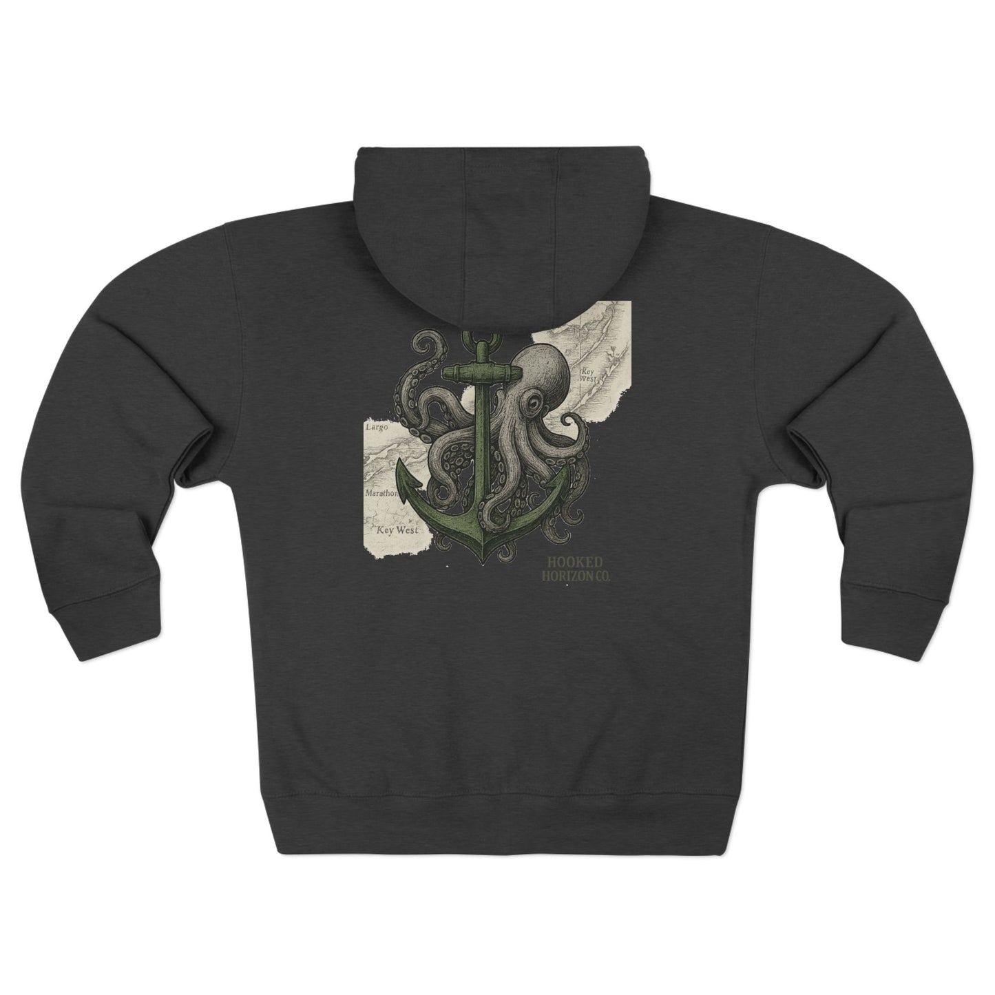 Kraken Key West Unisex Zip Hoodie for Ocean Lovers, Nautical Fashion, Cool Weather Gear, Everyday Comfort, Perfect Gift