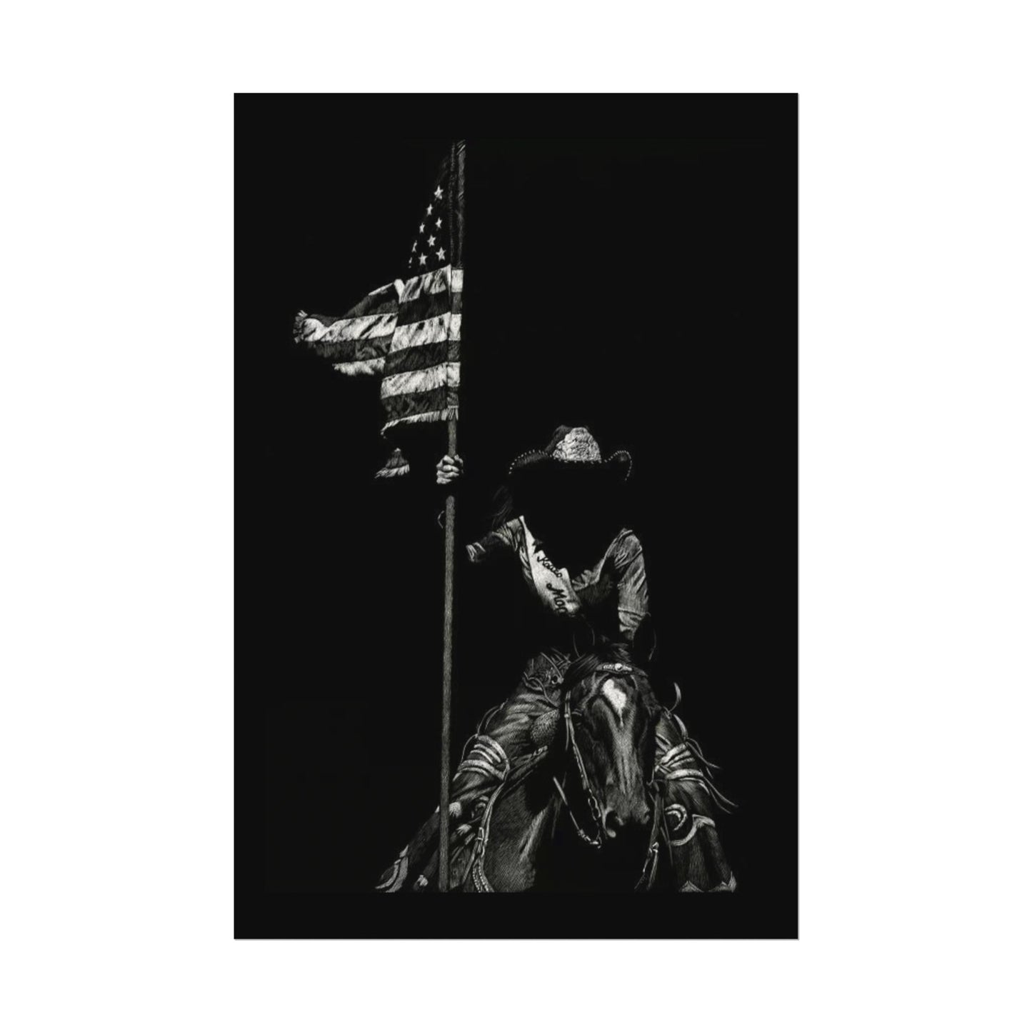 Star Spangled Elegance – Western Textured Watercolor Matte Posters