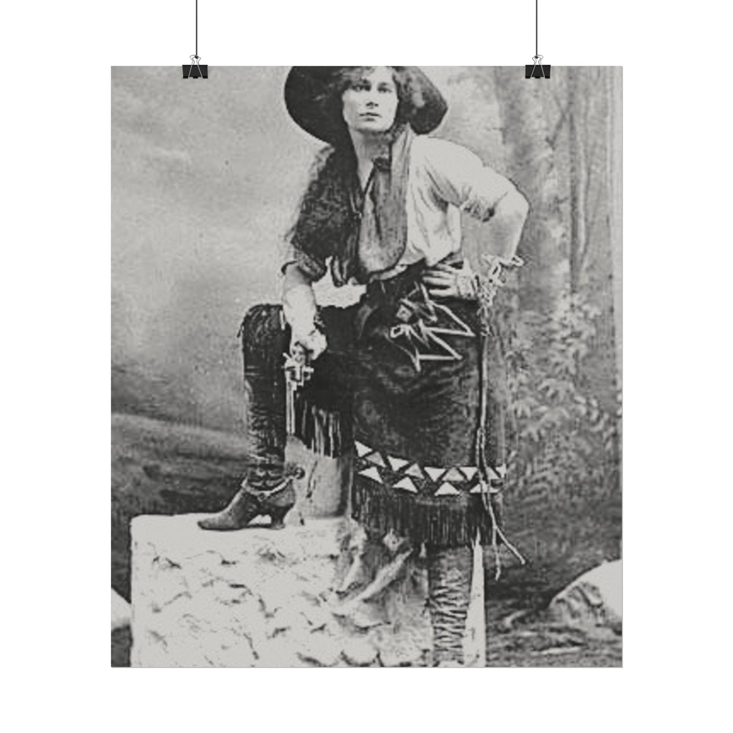 Wild Frontier Rose– Western Textured Watercolor Matte Posters