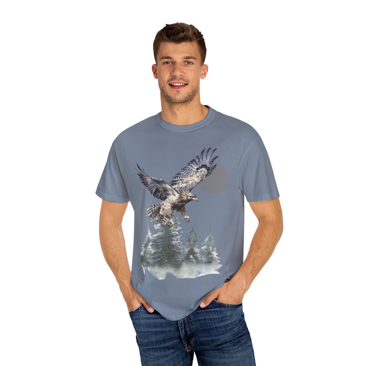 Flying High Wildlife Adventure Tee Unisex Garment-Dyed T-shirt, Boho Nature Tee, Camping Shirt, Adventure Apparel, Gift for Wilderness Lovers