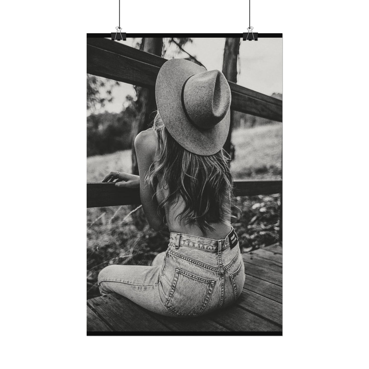 Babys Got Her Blue Jeans On – Western Textured Watercolor Matte Posters