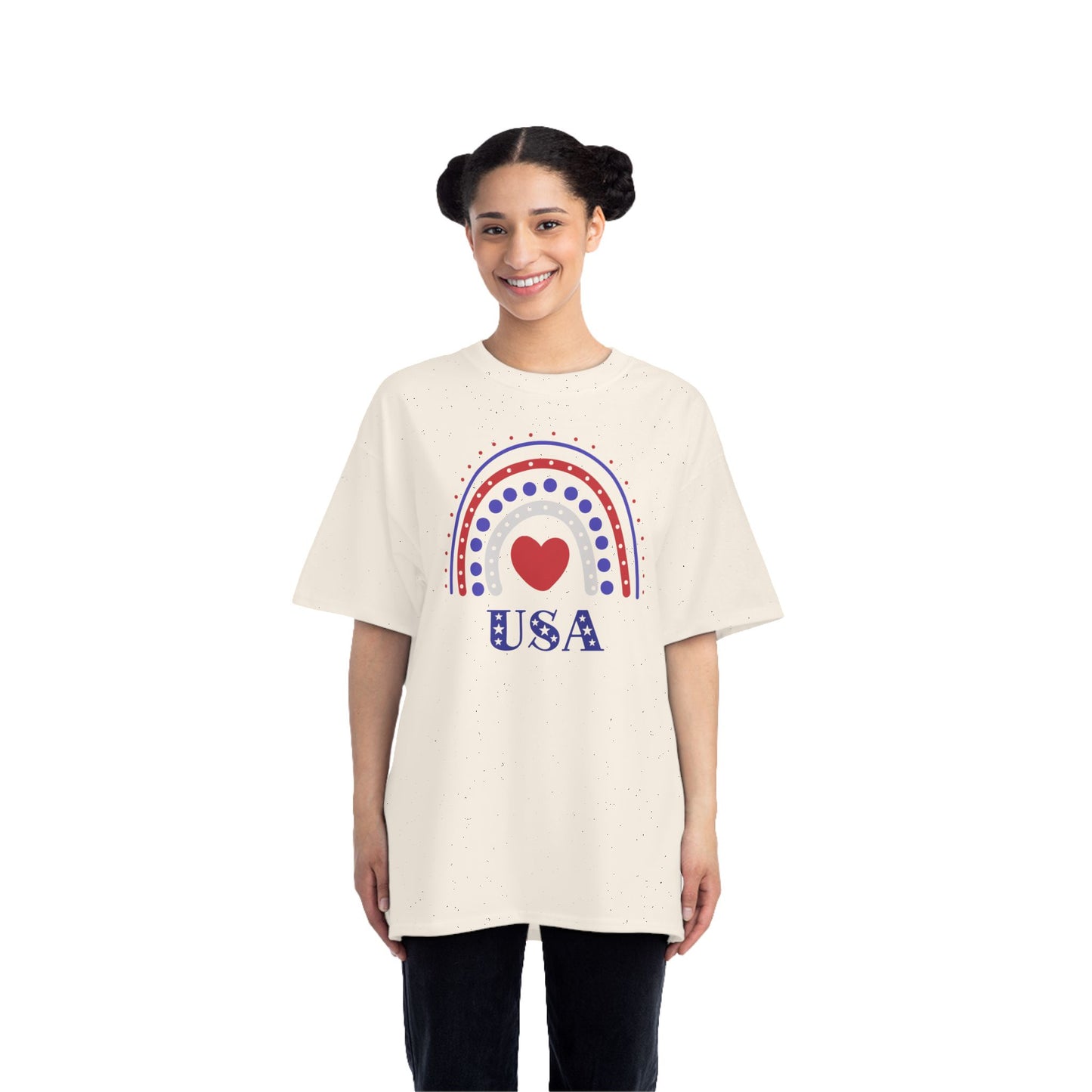 USA Rainbow Heart Patriotic T-Shirt | America 1776 Design, Fourth of July Shirt, Independence Day Tee, Memorial Day Top, Gift for Veterans