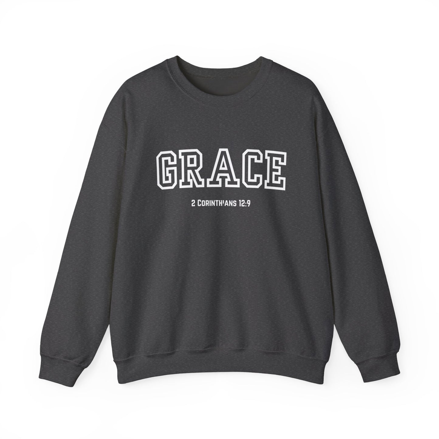 Grace Crewneck Sweatshirt - Comfort in Faith, Unisex Gift, Spiritual Apparel, Inspirational Fashion, Cozy Christian Sweatshirt