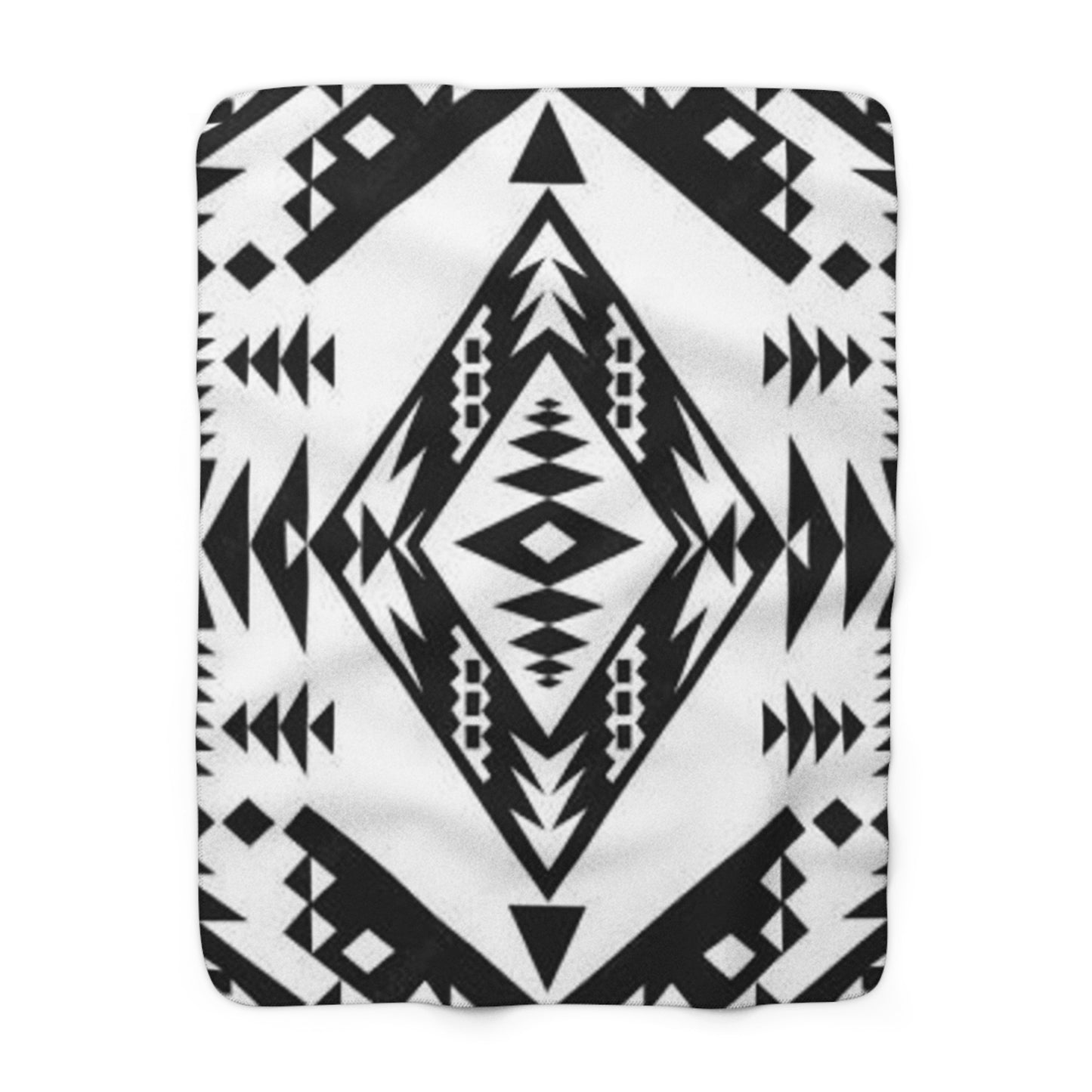 Sioux Sherpa Fleece Blanket - Modern Tribal Design, Perfect for Home Decor, Gift for Him/Her, Winter Warmth, Beach Blanket