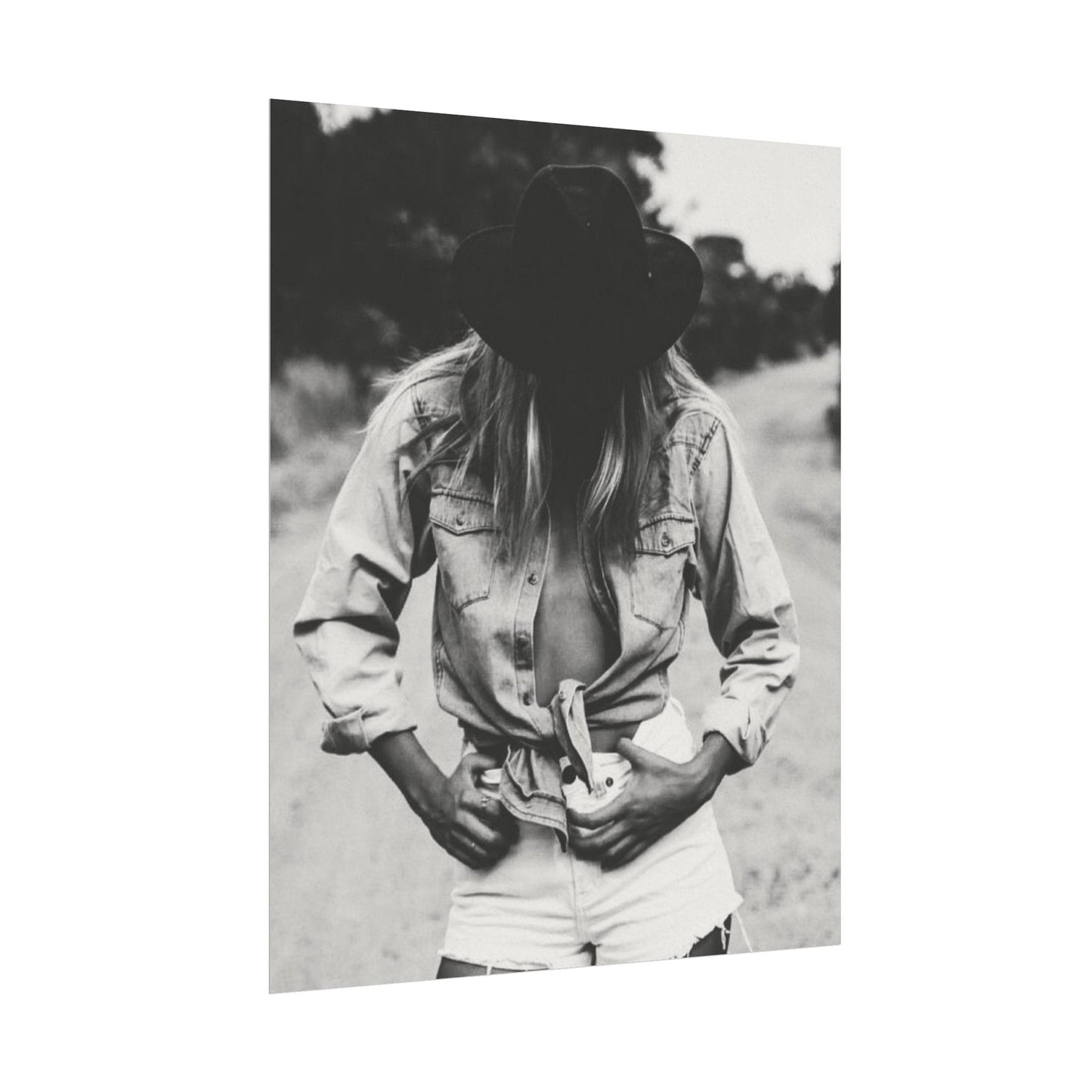 Denim Dreamer– Western Textured Watercolor Matte Posters