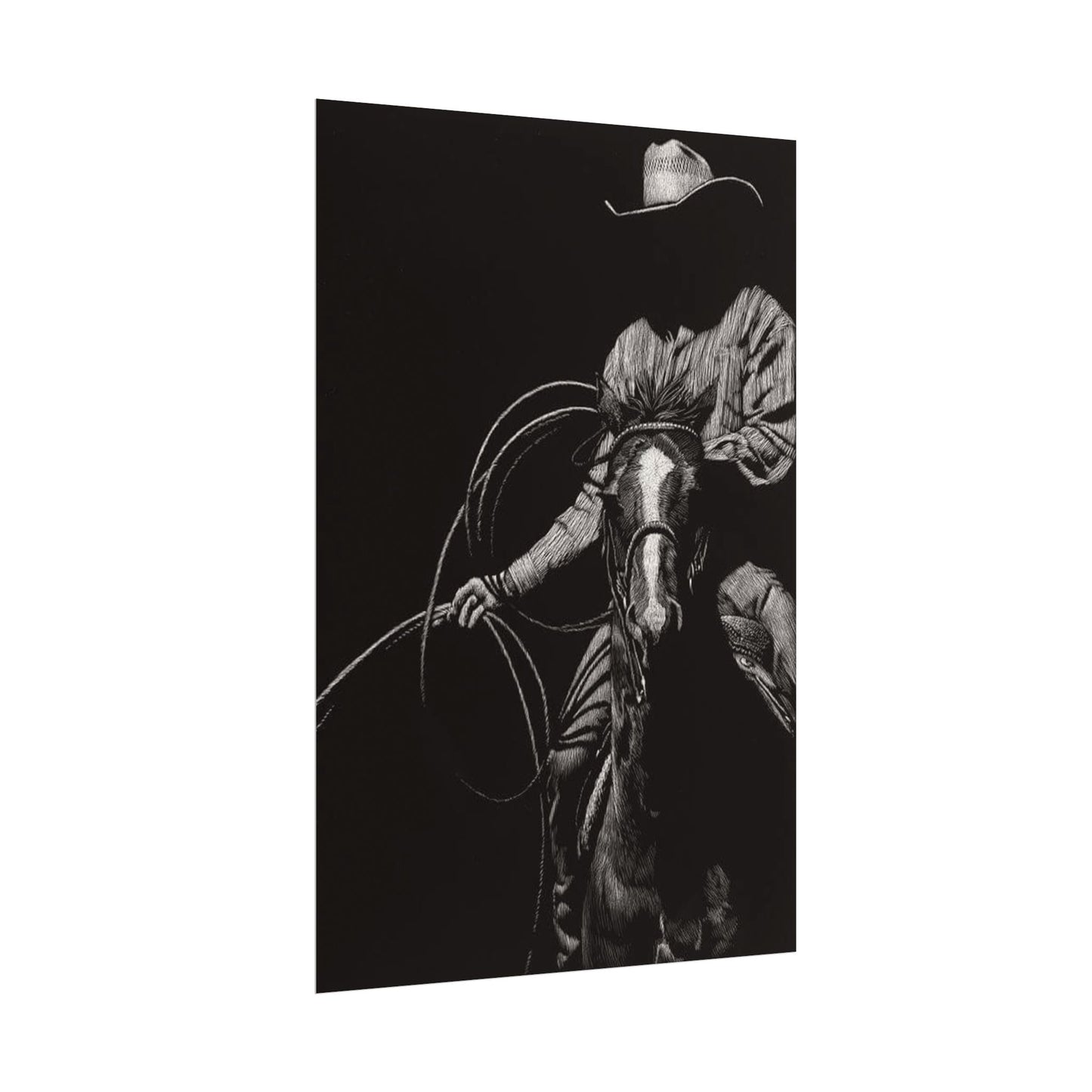 Lasso & Legacy – Western Textured Watercolor Matte Posters