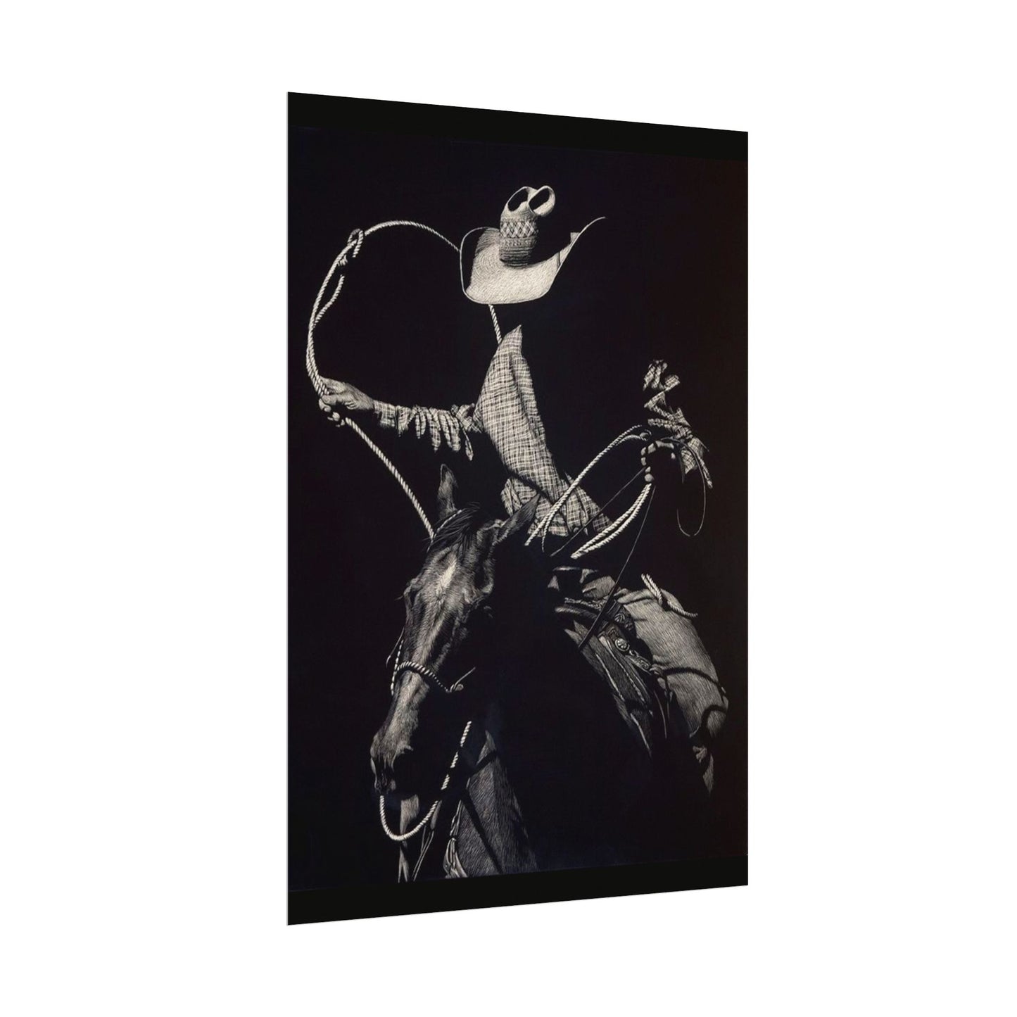 Cattle Chasers – Western Textured Watercolor Matte Posters