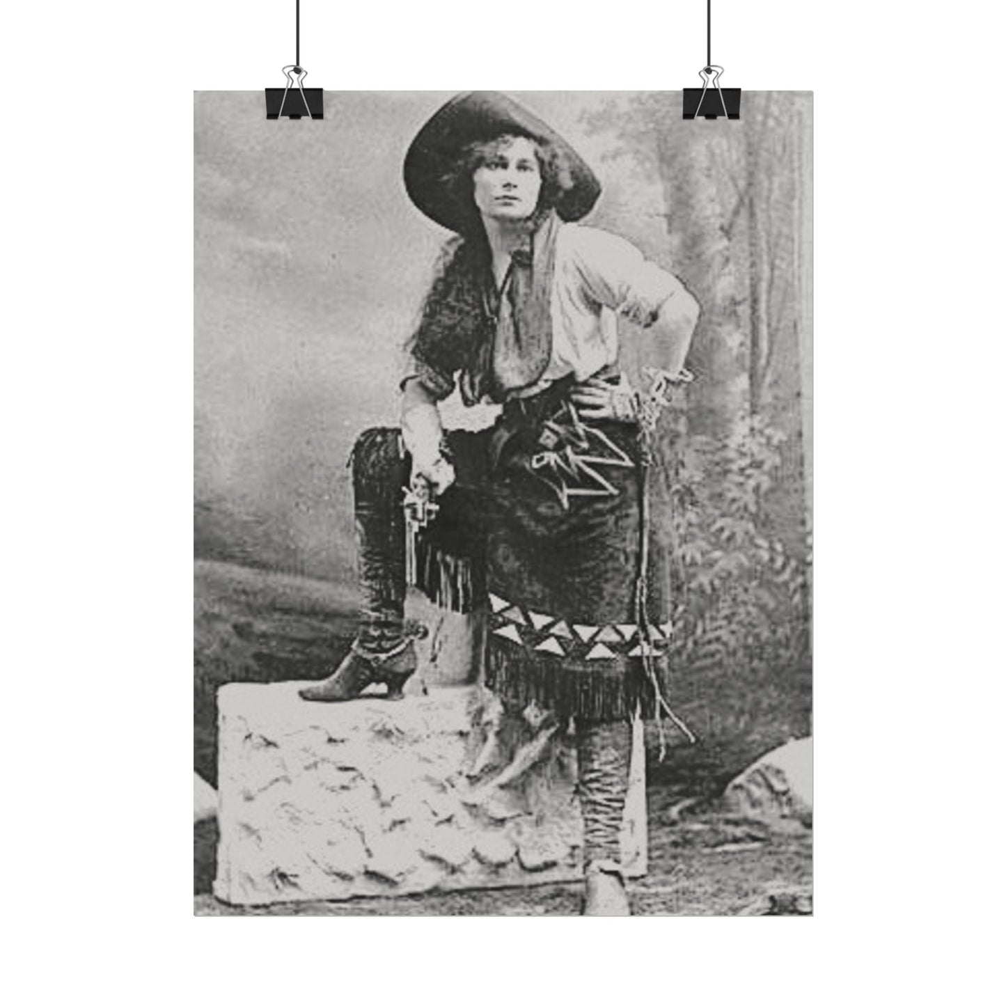 Wild Frontier Rose– Western Textured Watercolor Matte Posters