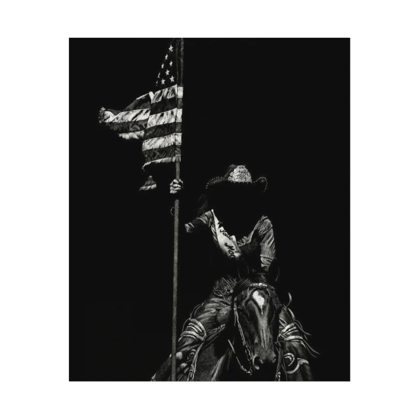 Star Spangled Elegance – Western Textured Watercolor Matte Posters