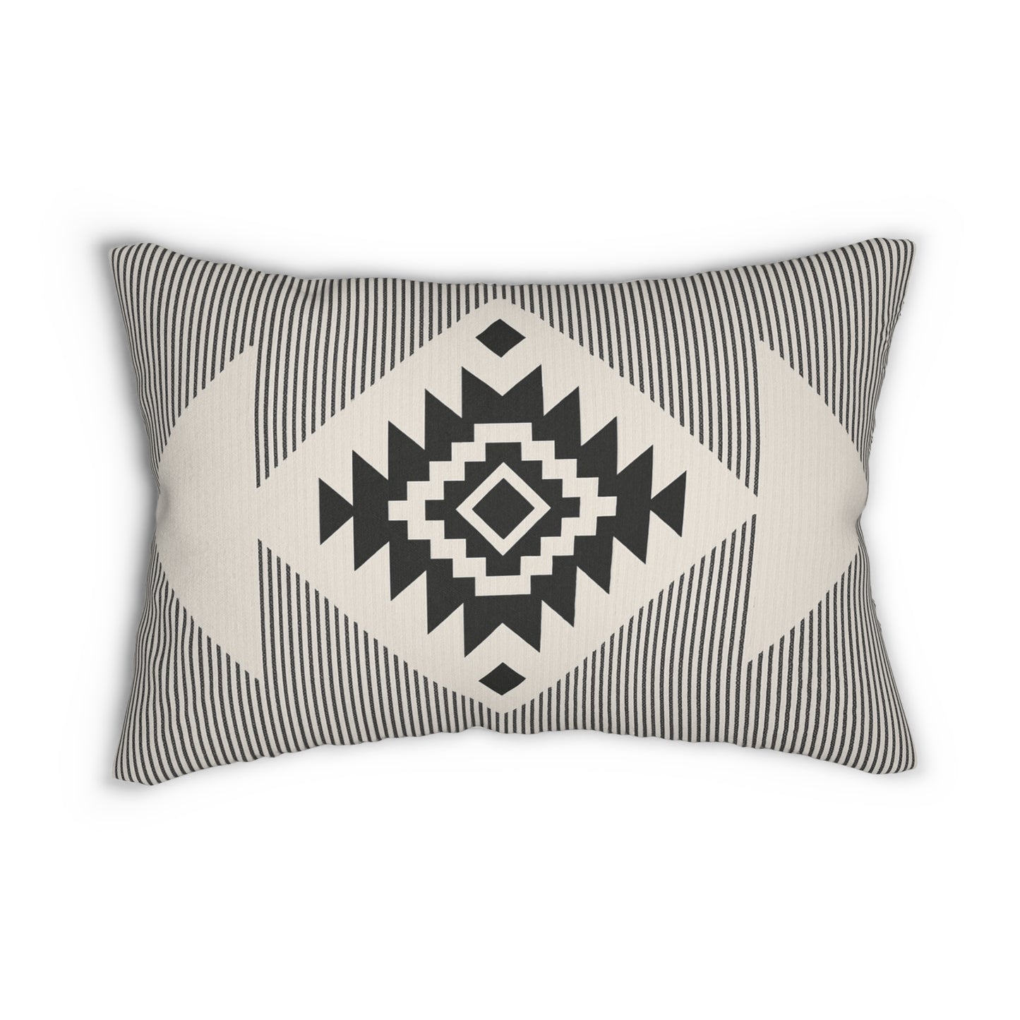 2 In 1 White & Black Western Pattern Lumbar Pillow, Farmhouse Decor, Cozy Home Accent, Unique Gift for Animal Lovers, Boho Cushion