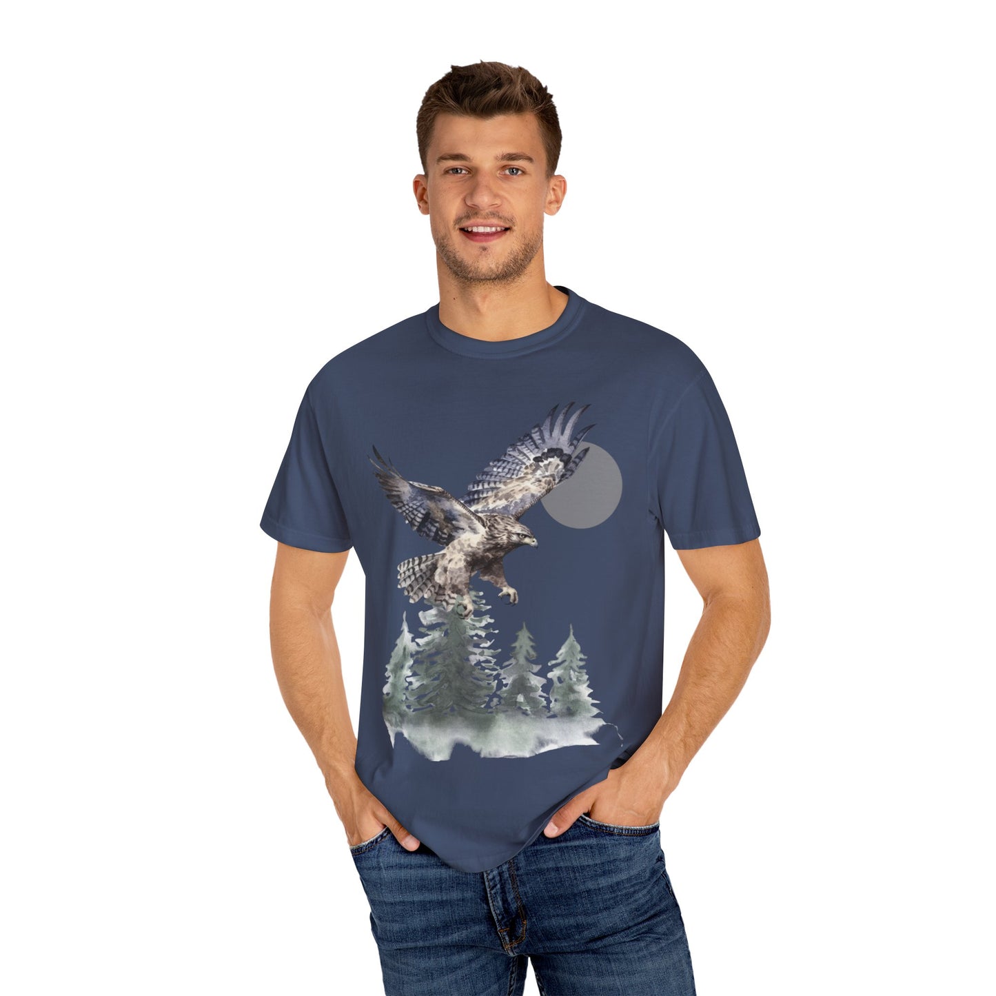 Flying High Wildlife Adventure Tee Unisex Garment-Dyed T-shirt, Boho Nature Tee, Camping Shirt, Adventure Apparel, Gift for Wilderness Lovers