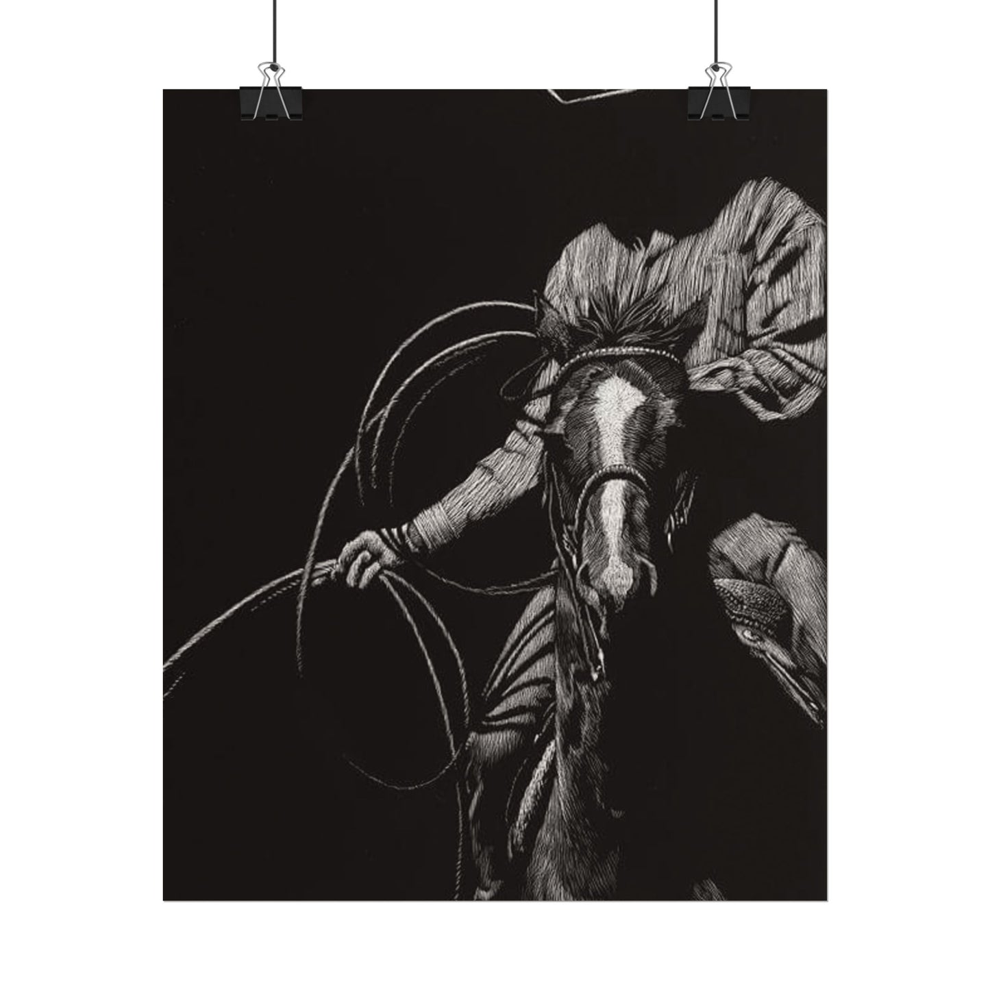 Lasso & Legacy – Western Textured Watercolor Matte Posters