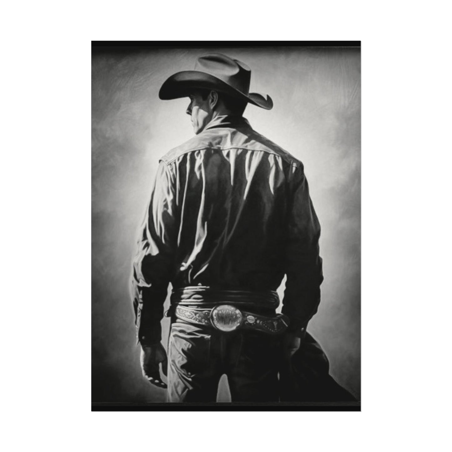 The Lone Rider – Western Textured Watercolor Matte Posters