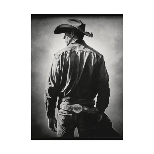 The Lone Rider – Western Textured Watercolor Matte Posters