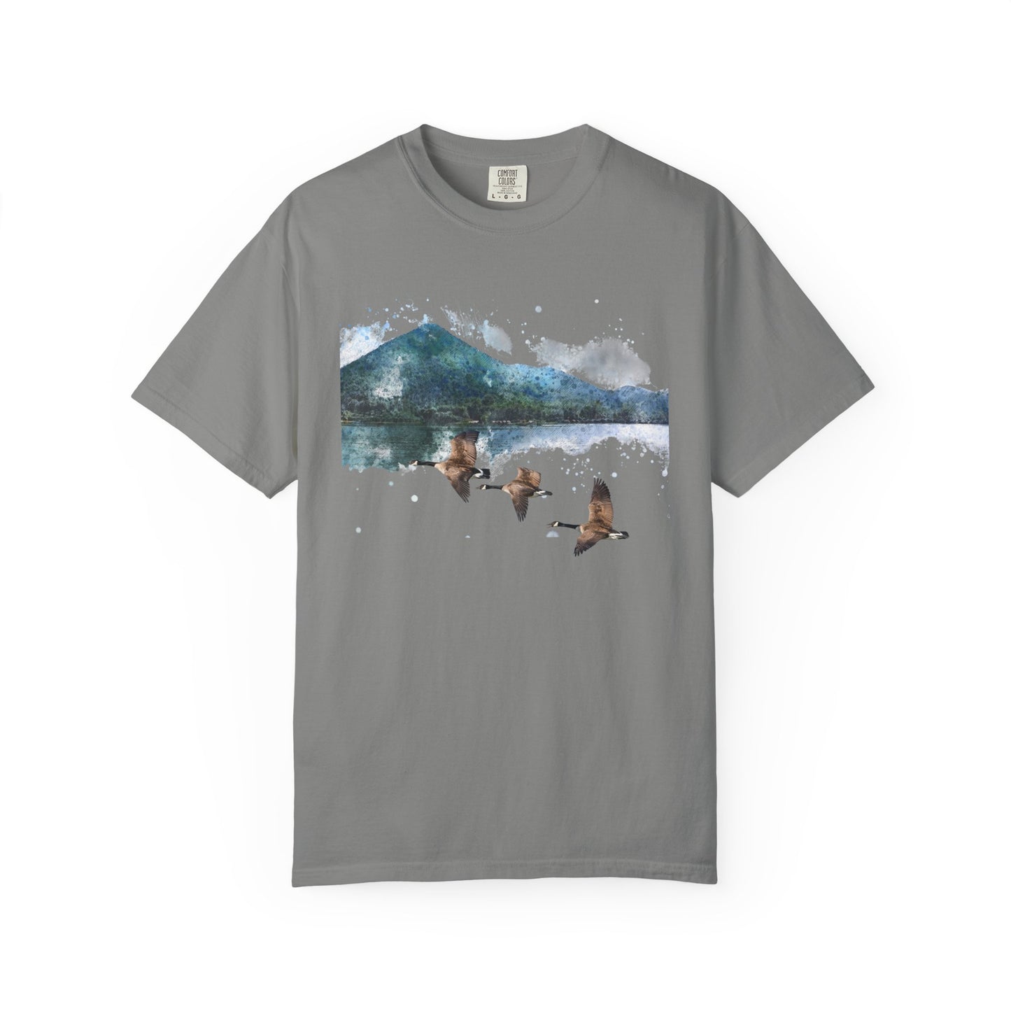 Geese Wildlife Adventure Tee Unisex Garment-Dyed T-shirt, Boho Nature Tee, Camping Shirt, Adventure Apparel, Gift for Wilderness Lovers