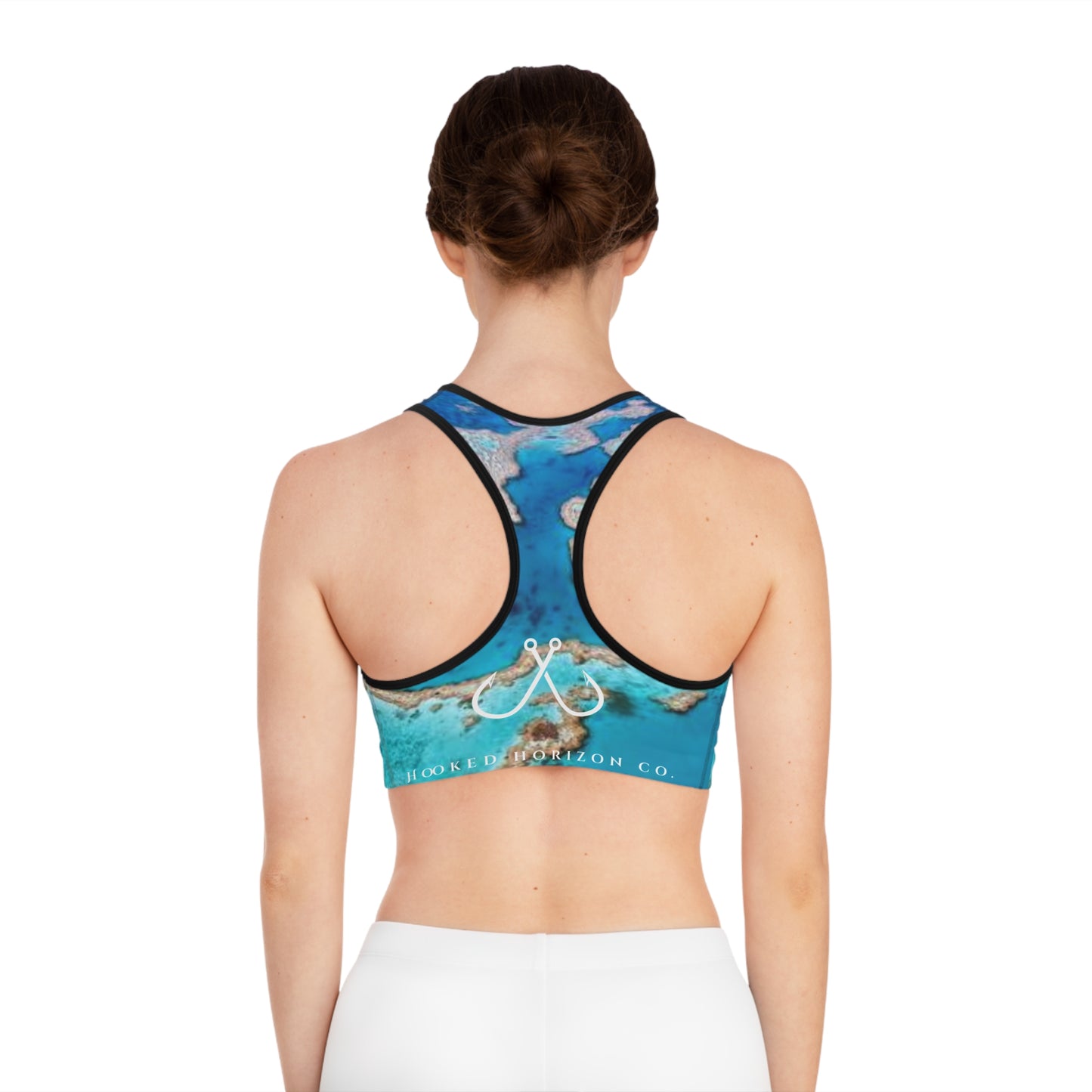 Blue Coral Reel Deep Drift Hooked Horizon Co. Stylish Sports Bra for Active Women, Workout Top, Gym Essential, Fitness Apparel, Athleisure Wear, Yoga Gear