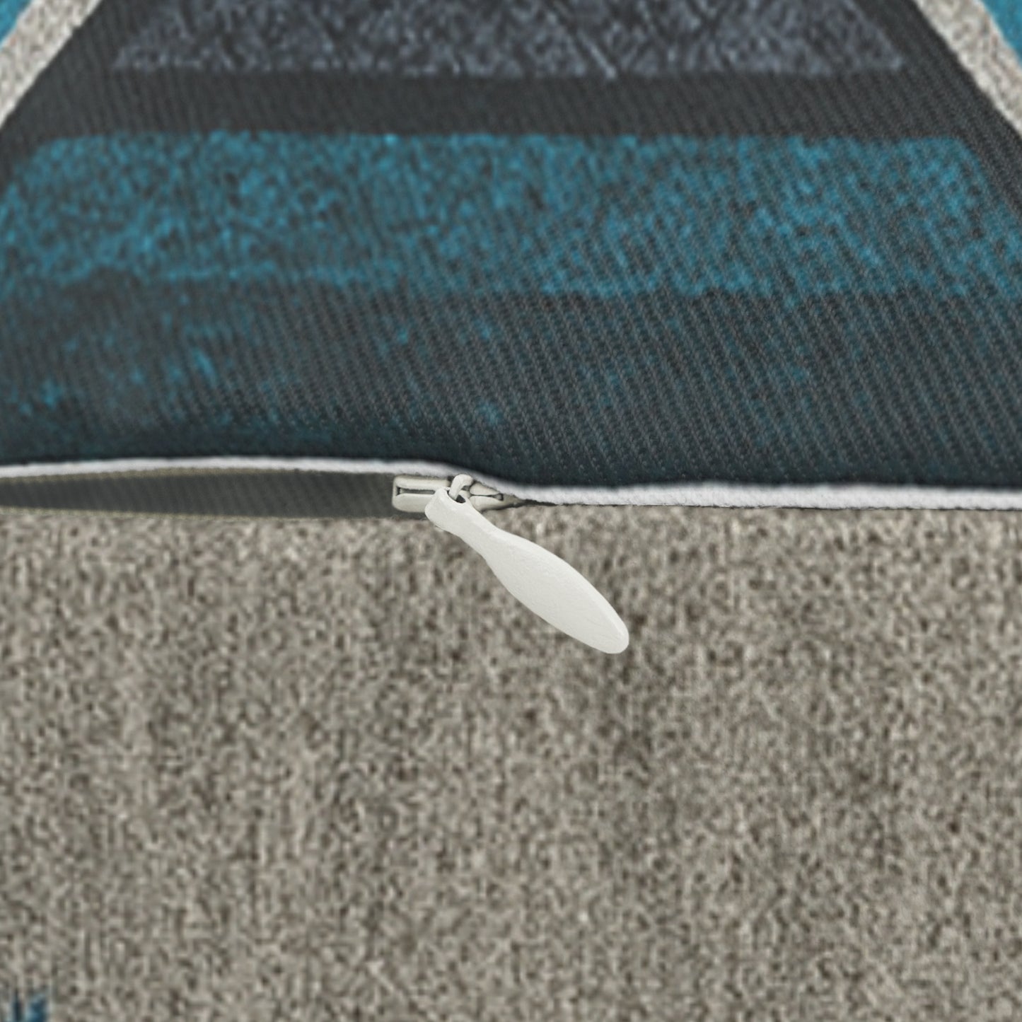 2 in 1 Turquoise & Grey Western Pattern Lumbar Pillow, Farmhouse Decor, Cozy Home Accent, Unique Gift for Animal Lovers, Boho Cushion