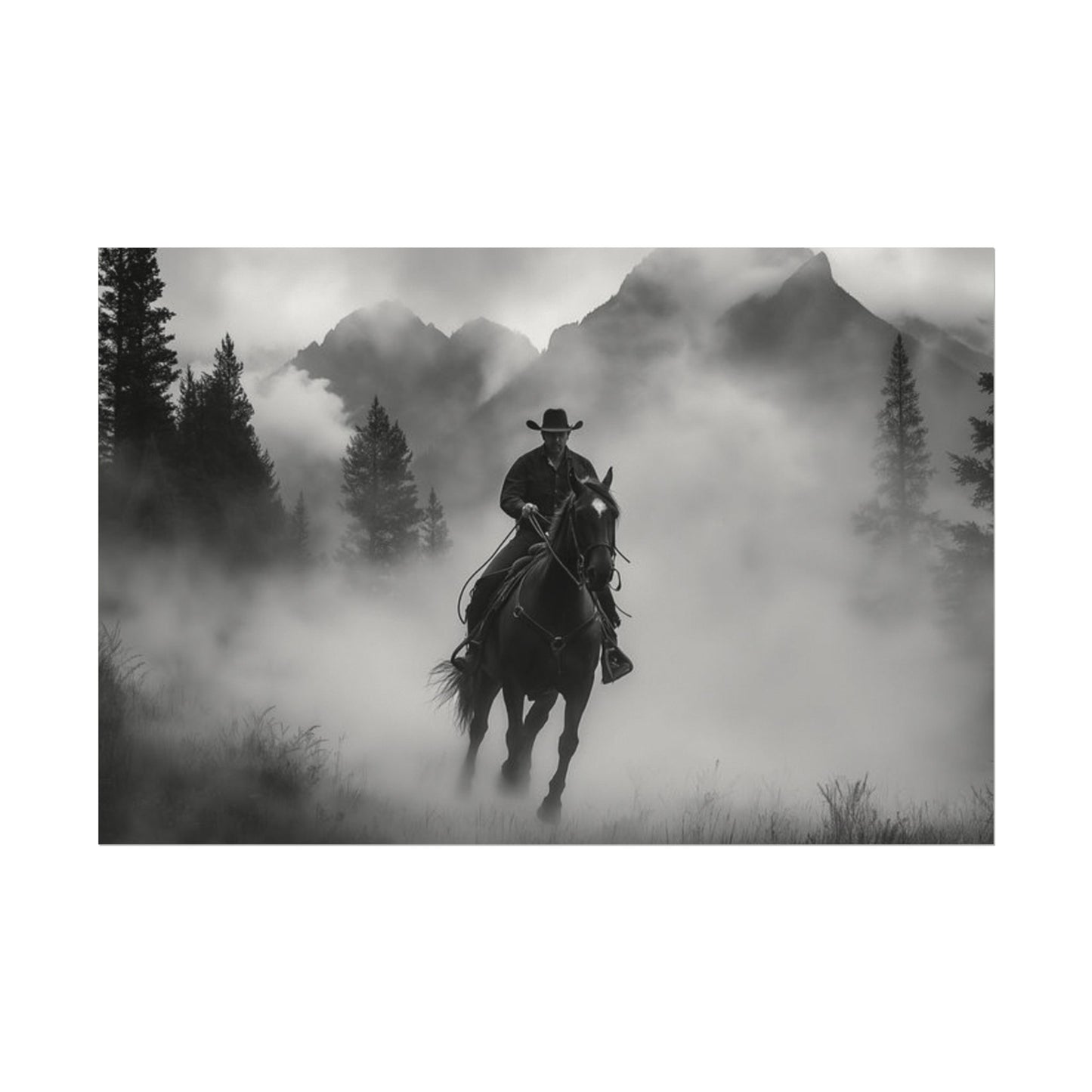 Storm Rider– Western Textured Watercolor Matte Posters