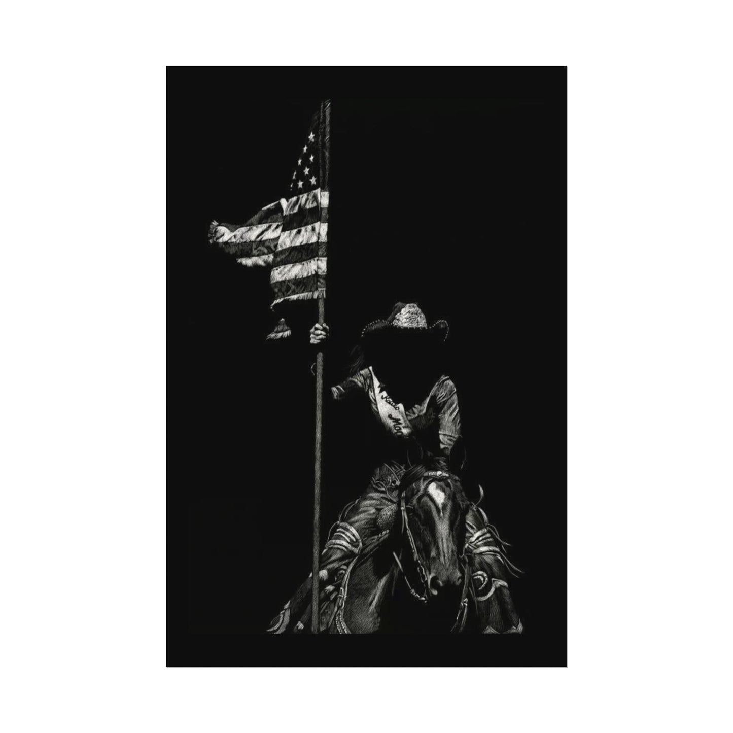 Star Spangled Elegance – Western Textured Watercolor Matte Posters