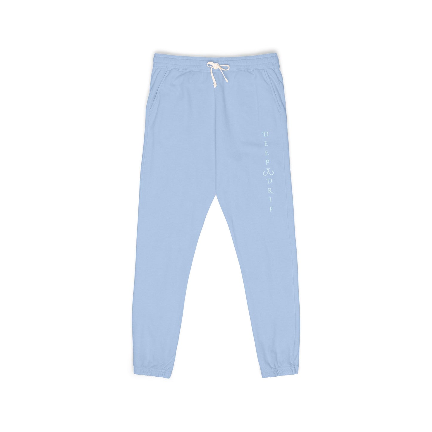 Deep Drift Embroidered Fleece Sweatpants | Cozy Loungewear, Gifts for Everyone, Comfortable Joggers, Relaxed Fit Sweatpants, God is Love, Unisex Fashion