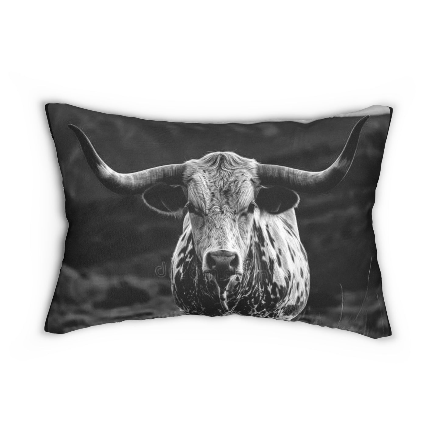 2 In 1 Wild Horses & Longhorn Lumbar Pillow, Farmhouse Decor, Cozy Home Accent, Unique Gift for Animal Lovers, Boho Cushion