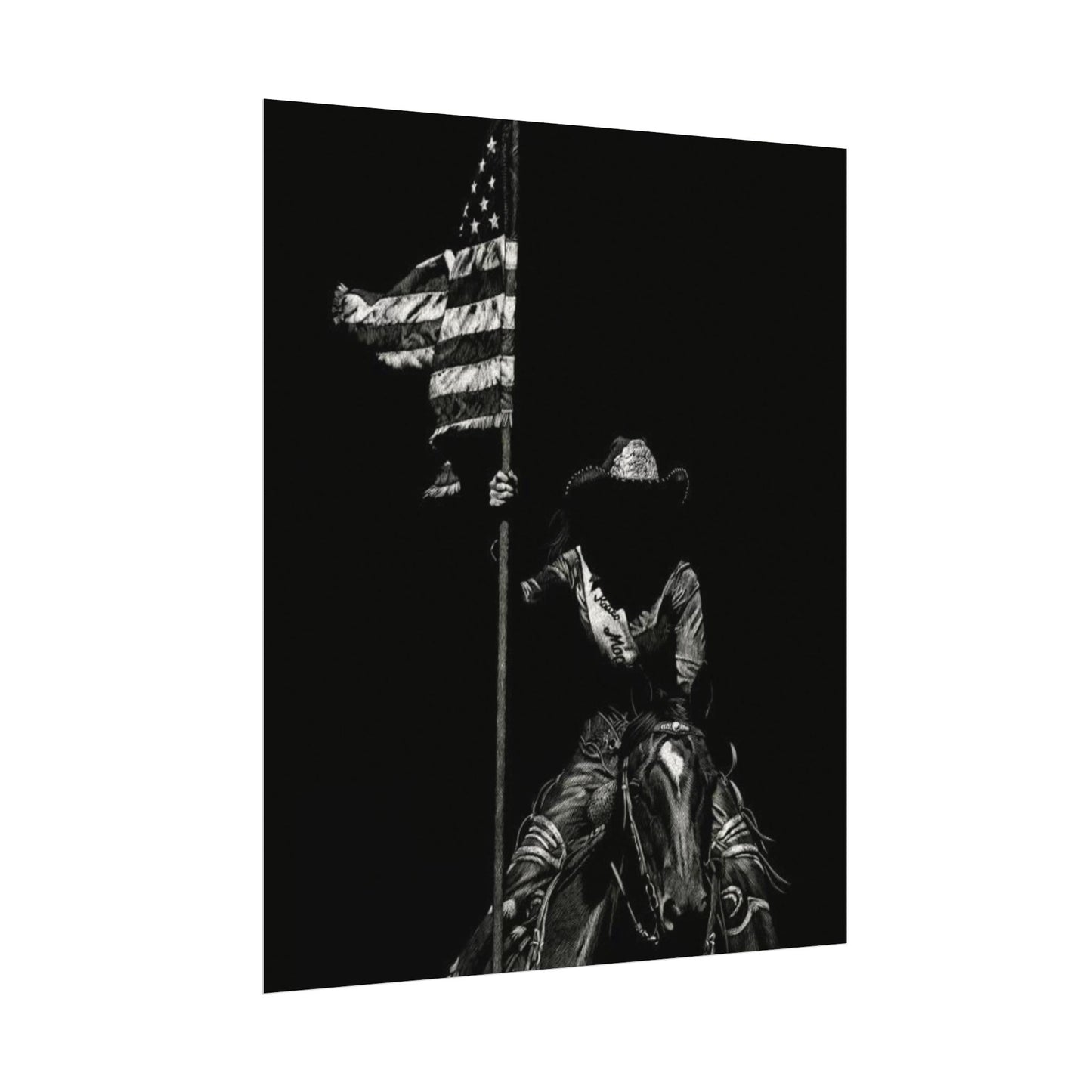 Star Spangled Elegance – Western Textured Watercolor Matte Posters