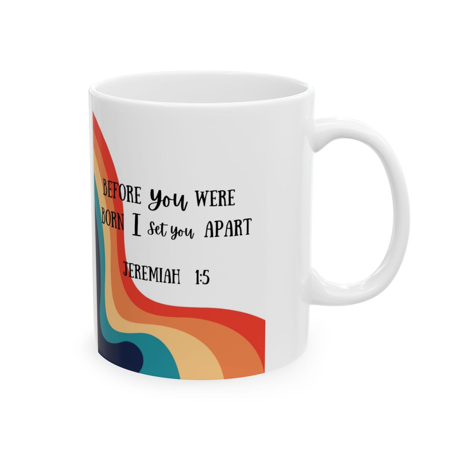 Rainbow-Inspired Inspirational Ceramic Mug | Gift for Coffee Lovers, Home Decor, Motivational Quote, Bible Verse, Birthday Present