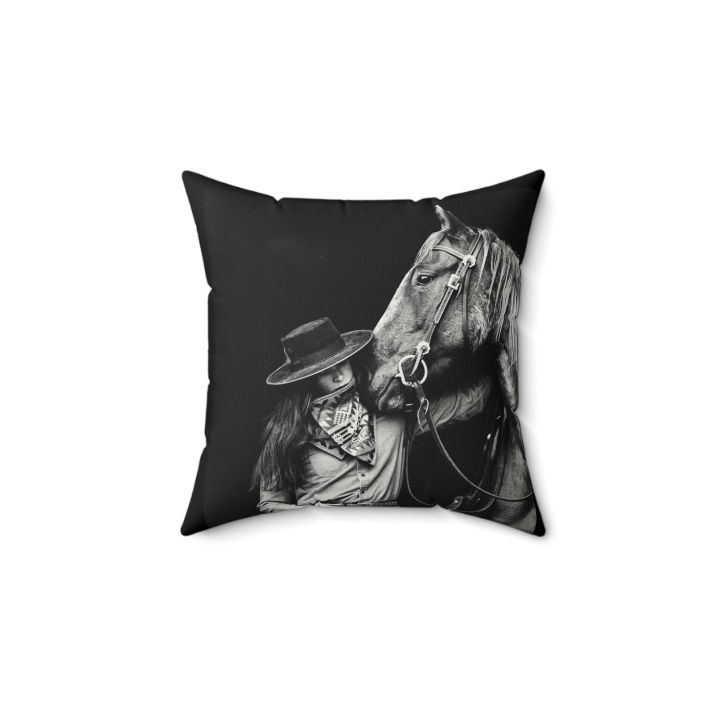 Wild At Heart Horse Faux Suede Pillow, Cozy Home Decor, Motivational Cushion, Bohemian Bedroom Accessory, Unique Gift Idea