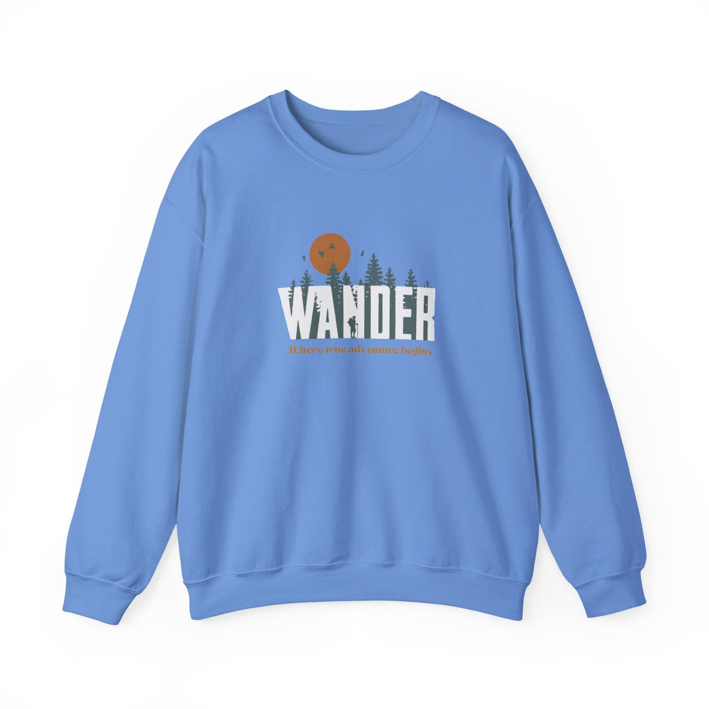 Wander Crewneck Sweatshirt - Cozy Adventure Sweater for Nature Lovers, Perfect for Camping, Travel, Gifts