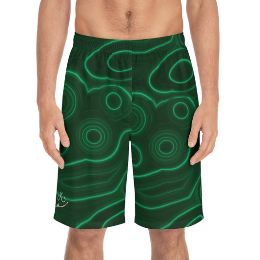 Emerald Green Ocean-Inspired Board Shorts, Swimwear for Beach Days, Summer Vacations, Pool Parties, Surfing Attire, Water Sports