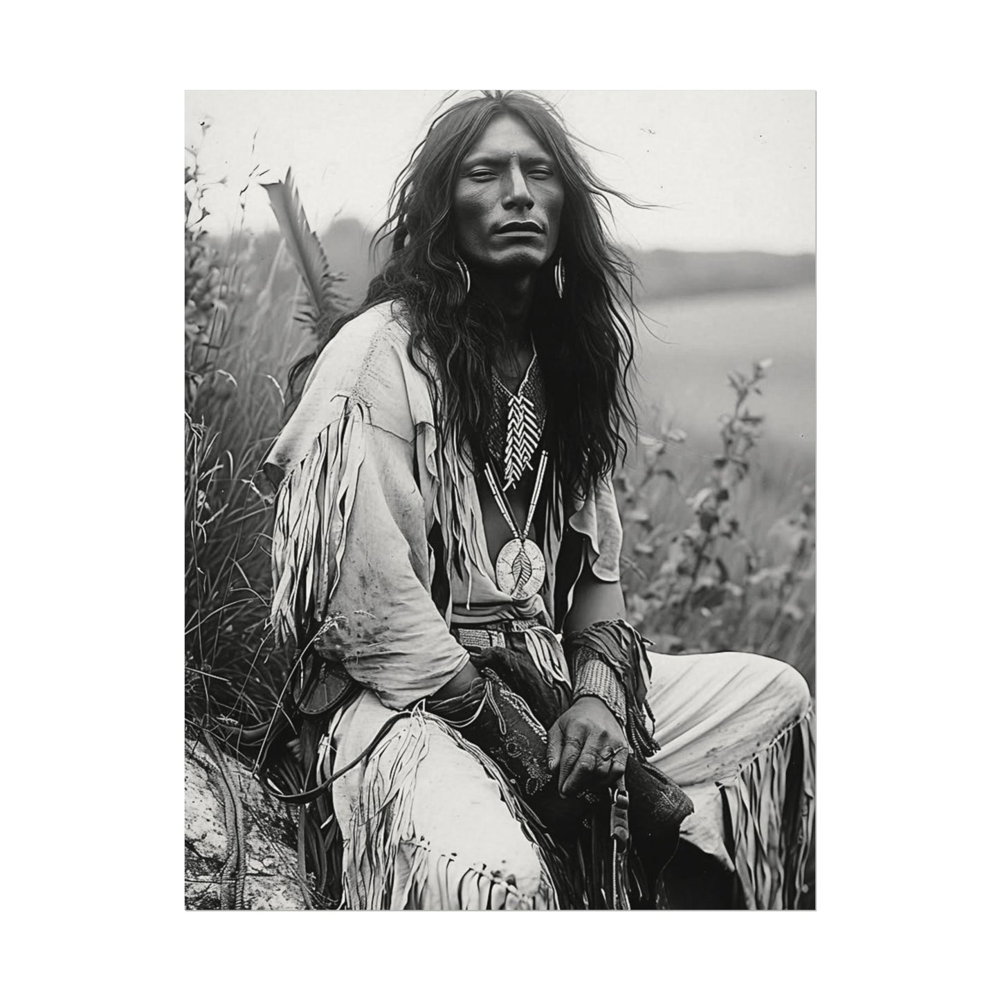 Mother Earths Guardian – Western Textured Watercolor Matte Posters