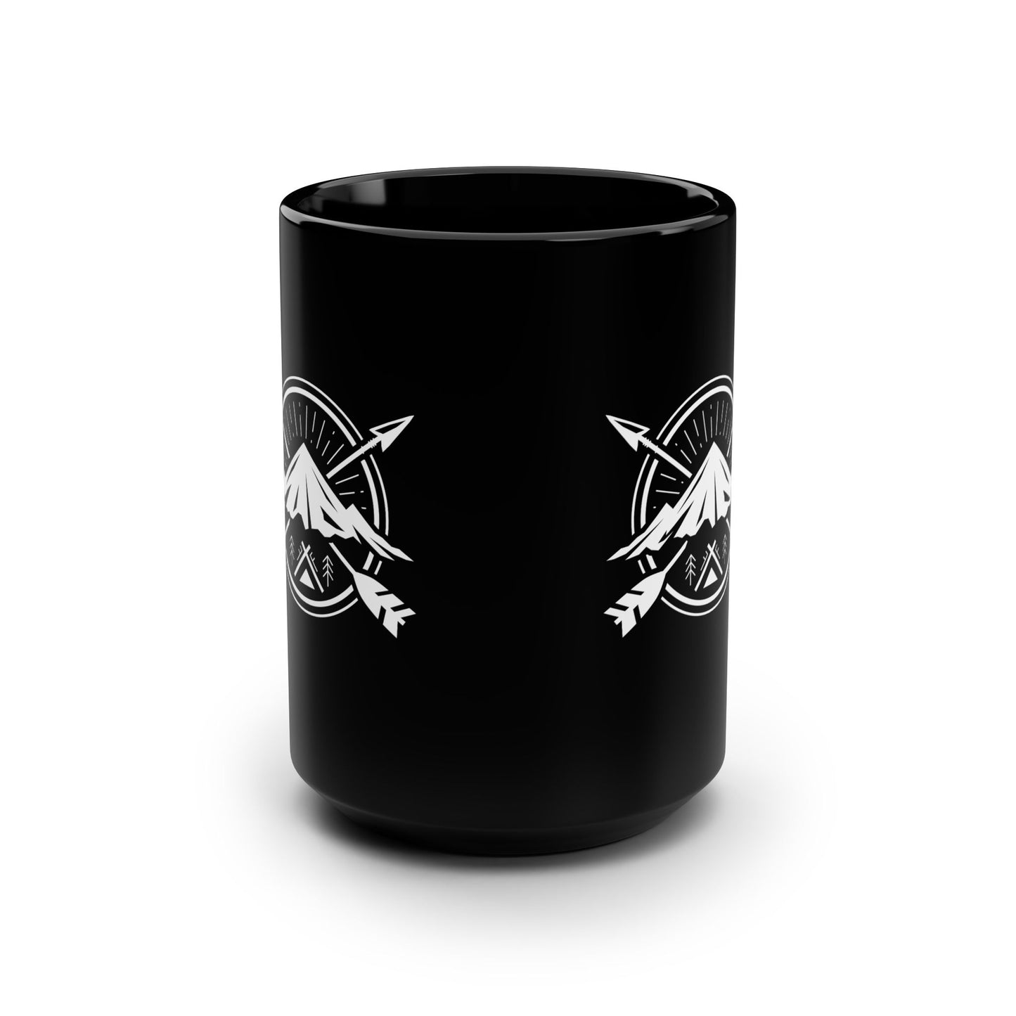 Adventure Awaits Black Mug, 15oz | Perfect for Campers, Hikers, and Outdoor Lovers | Great Gift for Nature Enthusiasts