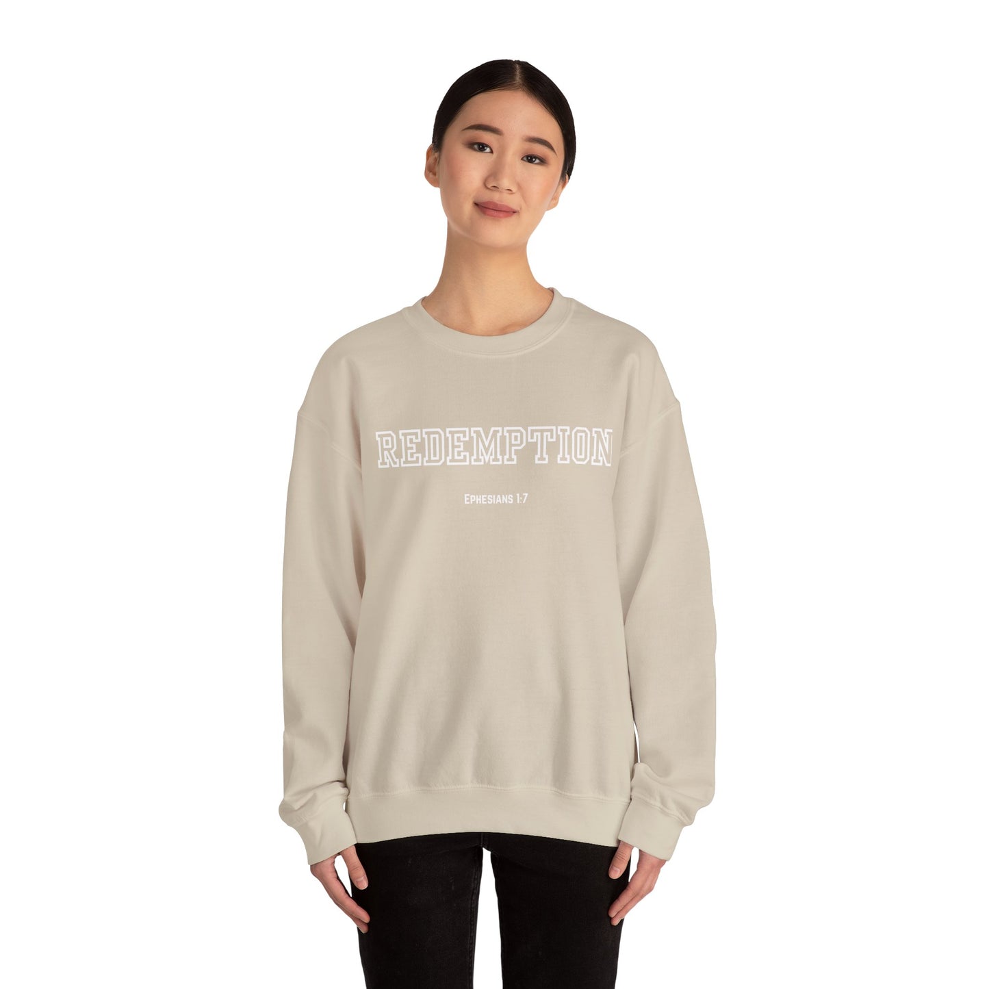 Cozy Redemption Crewneck Sweatshirt - Perfect for Faith-inspired Fashion, Casual Wear, Bible Study, Gift for Friends, Church Events,