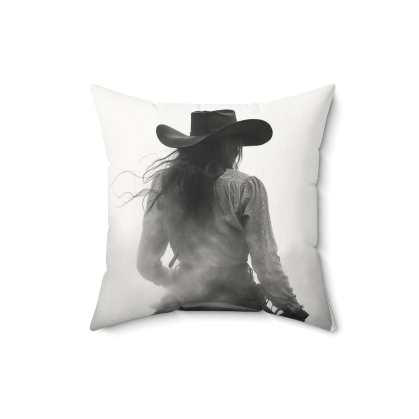 Cowgirl Faux Suede Pillow, Cozy Home Decor, Motivational Cushion, Bohemian Bedroom Accessory, Unique Gift Idea