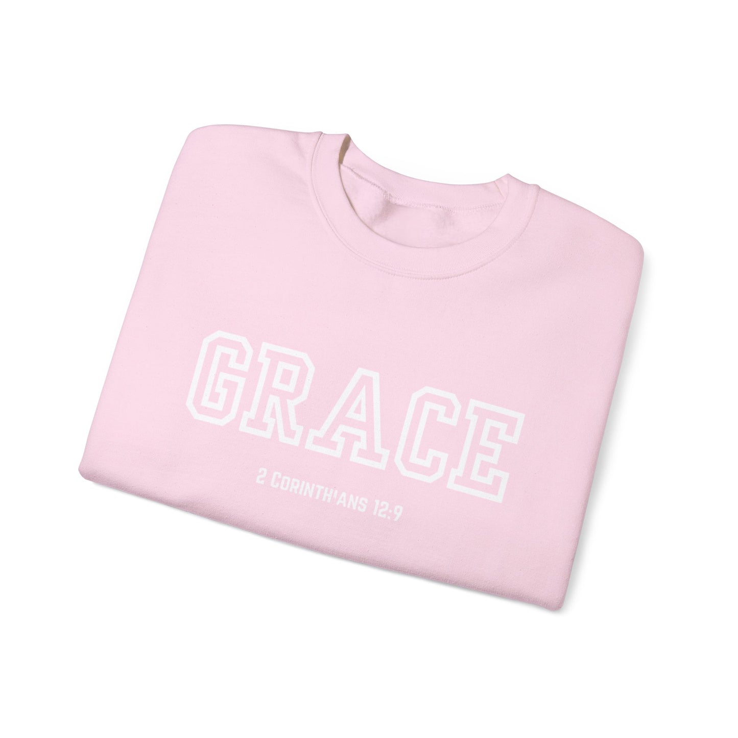 Grace Crewneck Sweatshirt - Comfort in Faith, Unisex Gift, Spiritual Apparel, Inspirational Fashion, Cozy Christian Sweatshirt