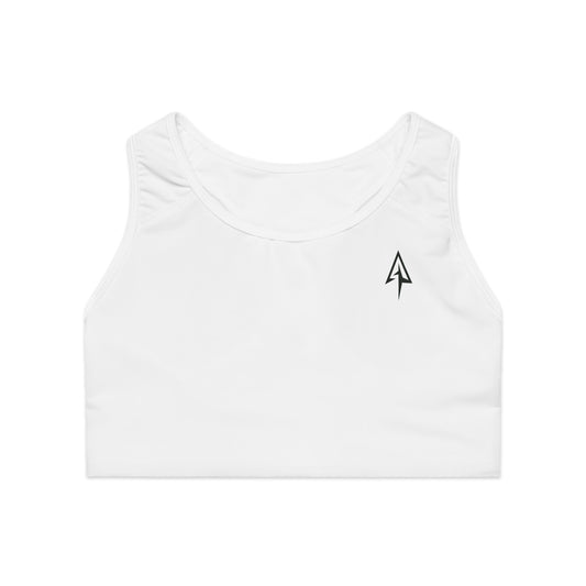 Arrow Ridge White Stylish Sports Bra for Active Women, Workout Top, Gym Essential, Fitness Apparel, Athleisure Wear, Yoga Gear