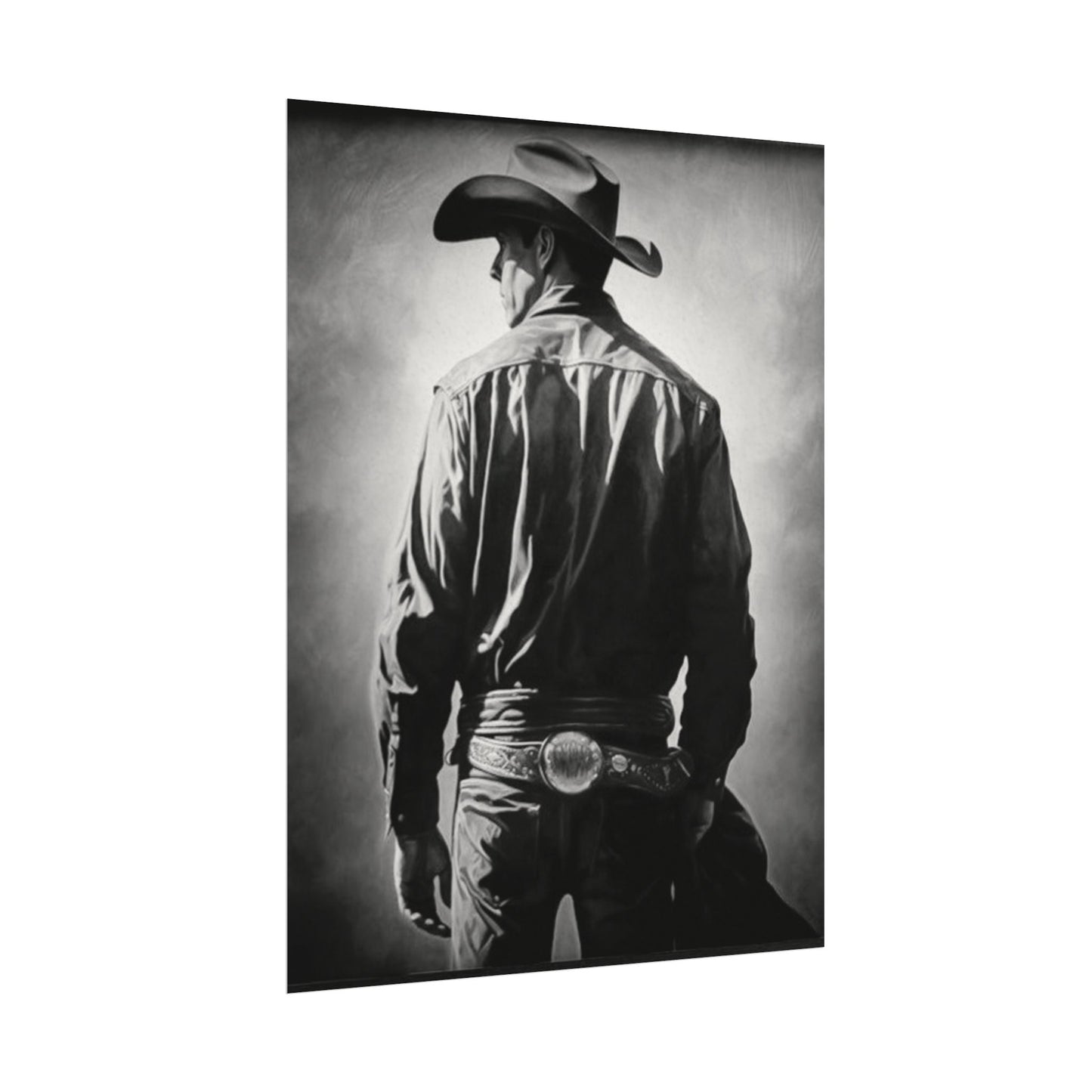 The Lone Rider – Western Textured Watercolor Matte Posters