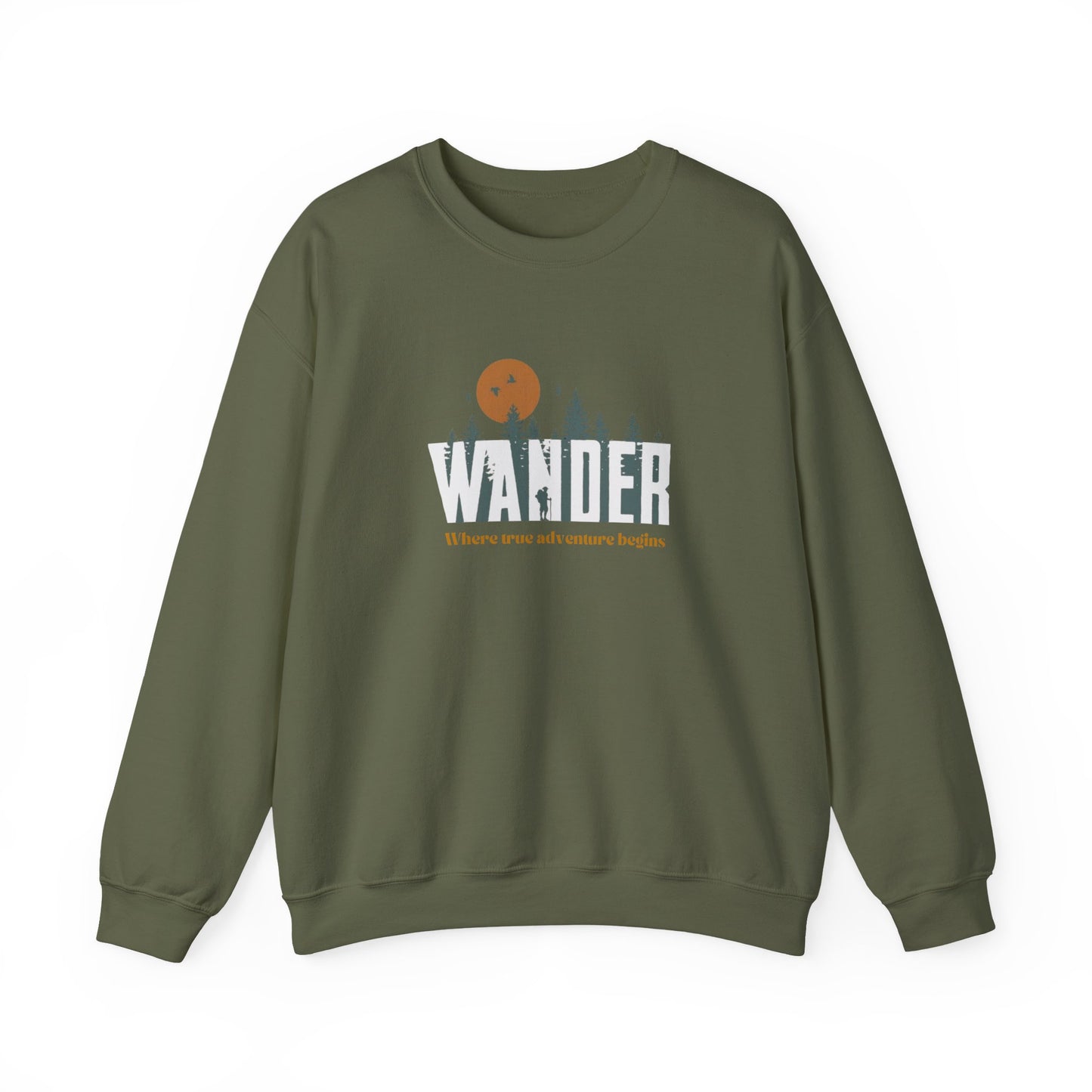 Wander Crewneck Sweatshirt - Cozy Adventure Sweater for Nature Lovers, Perfect for Camping, Travel, Gifts
