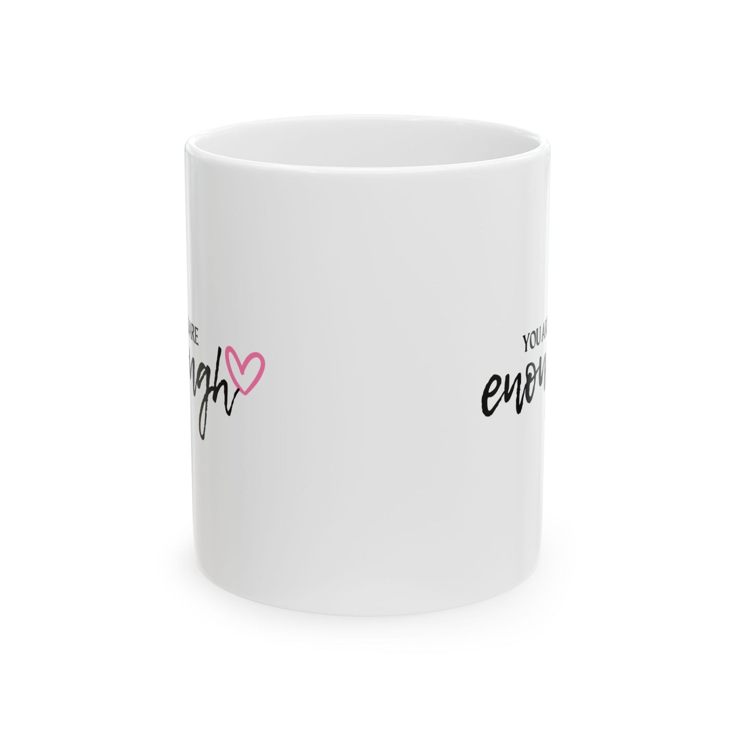 Inspirational Ceramic Mug "You Are Enough" Coffee Cup, Motivational Gift for Friends, Self-Care Home Office Coffee Lovers Encouraging
